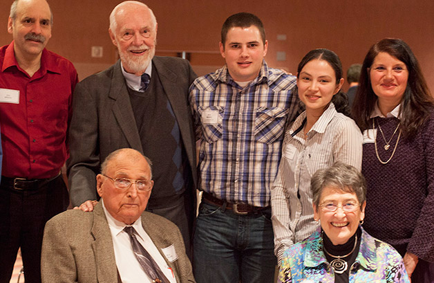 Standing from left: Tim Speers, Craig Sandahl, Dez Broeg, Jessica Vega-Argueta, and Sue Speers. The Speers were Jessica's foster parents. Seated are Bill and Myrna Phelps who also contributed to the program.
