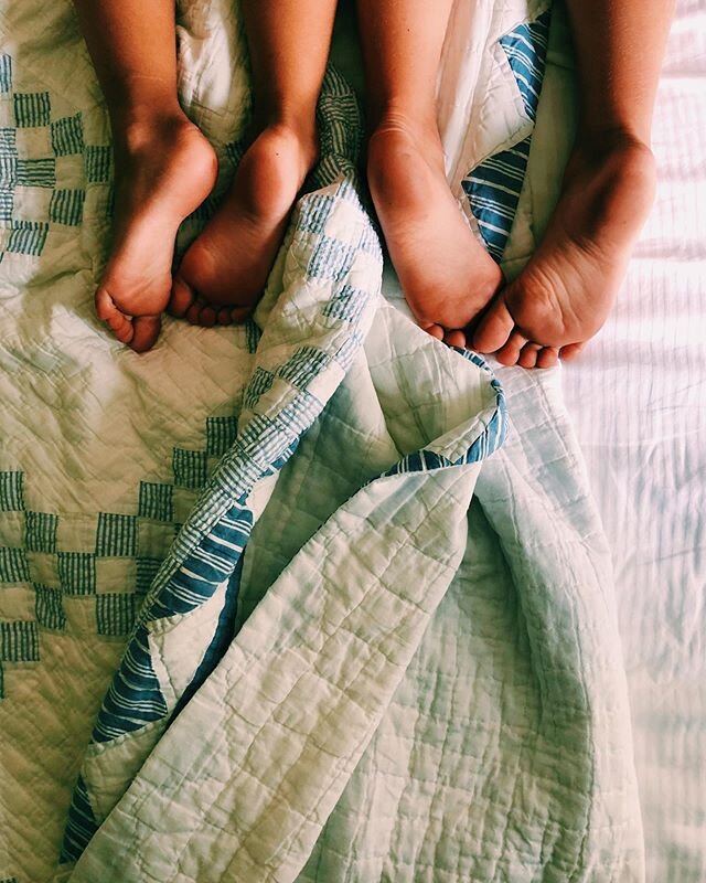 This photo of two pairs of dirty, sun kissed tired feet at quiet time made me smile with delight.  They are unequivocally the best thing I&rsquo;ve ever done.  Without knowing them, you cannot truly know me.  #thembrothersjenkins