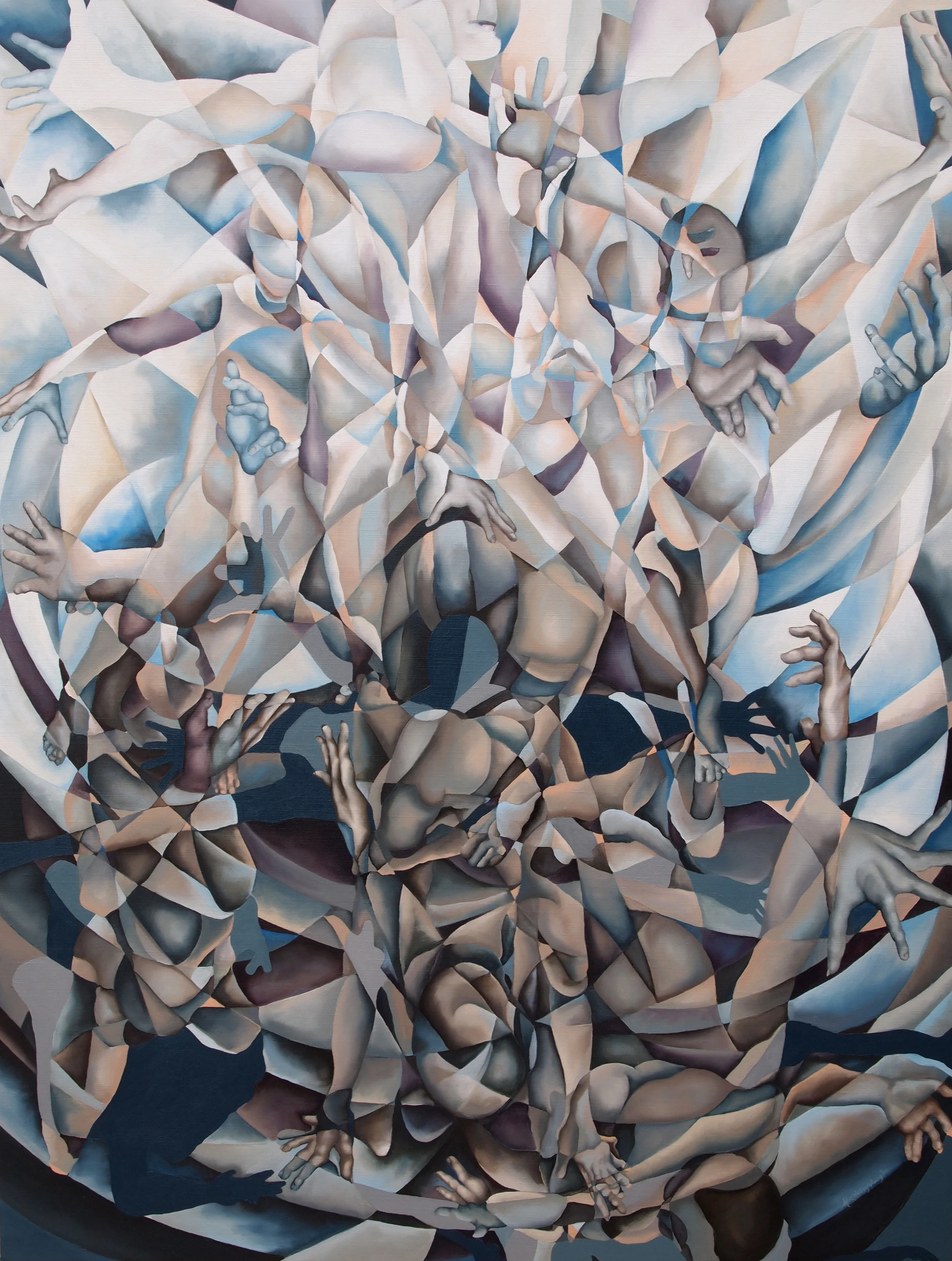 Procession of 172 Souls to Heaven (Oil on Masterpiece Elite Belgian Linen) 48"x36" 2015