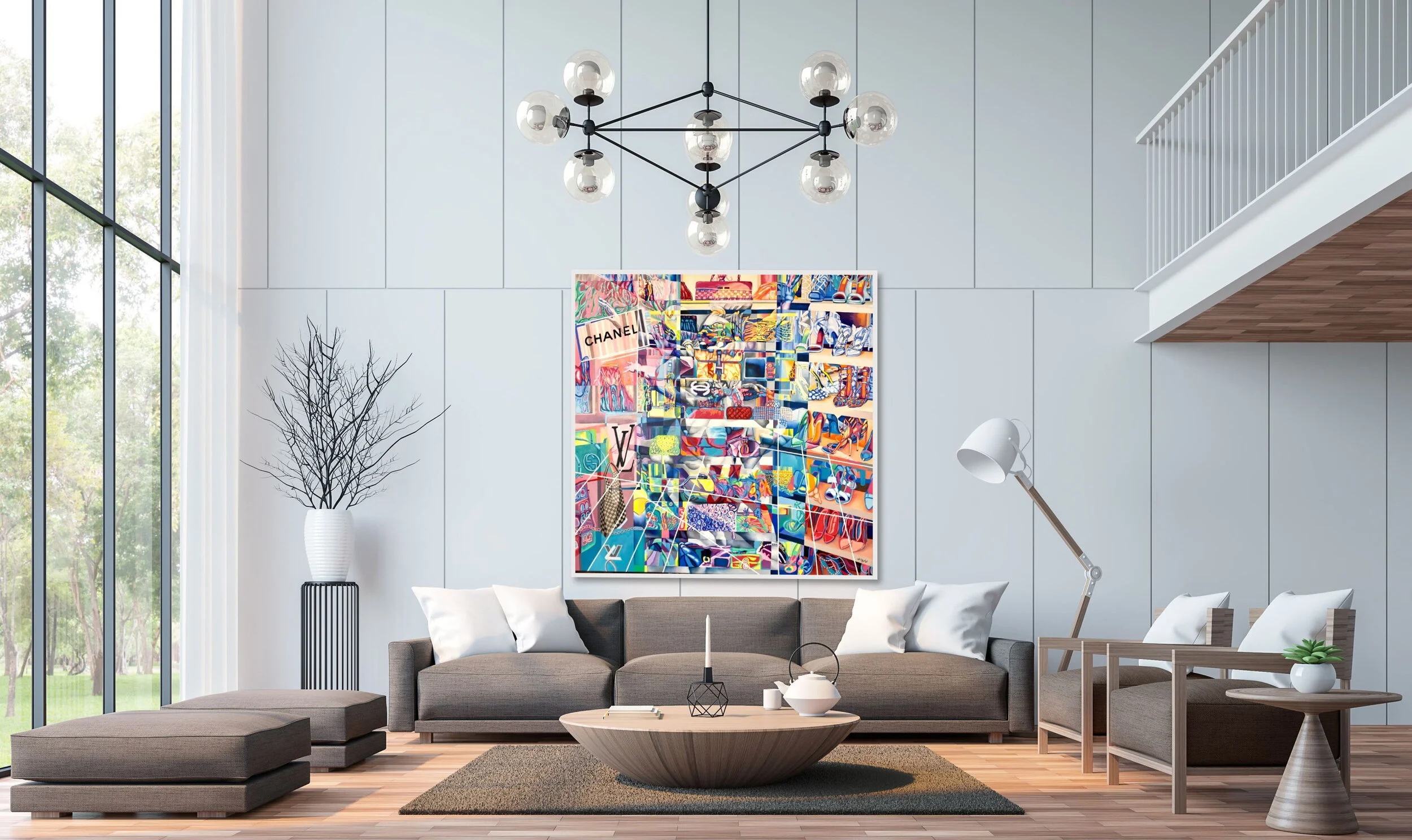 Out of the Closet, Oil on Canvas 72" x 72" 