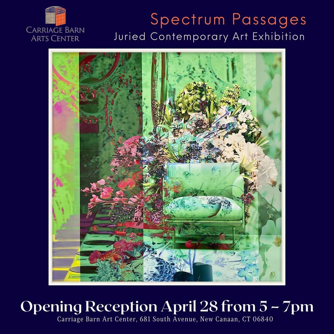 Late Bloomer @carriagebarnartscenter Opening Reception Friday, April 28 from 5-7 pm Exhibit runs through May 27. Do come. Check out the beautiful work in this iconic art space! #LateBloomer #DomesticSituation #loveluxart #color #mixedmedia #oilpaint 