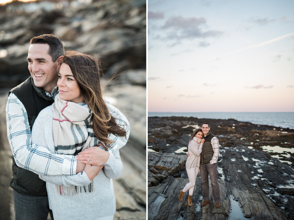 engagement shoot at two lights park at sunset