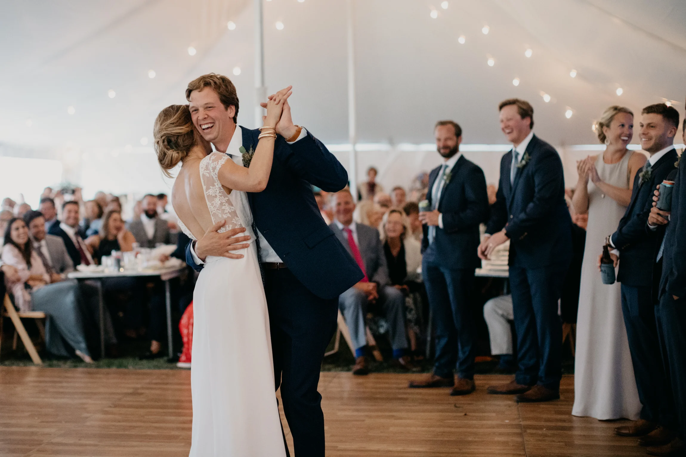 Mari + Luke's backyard wedding in Harpswell, Maine
