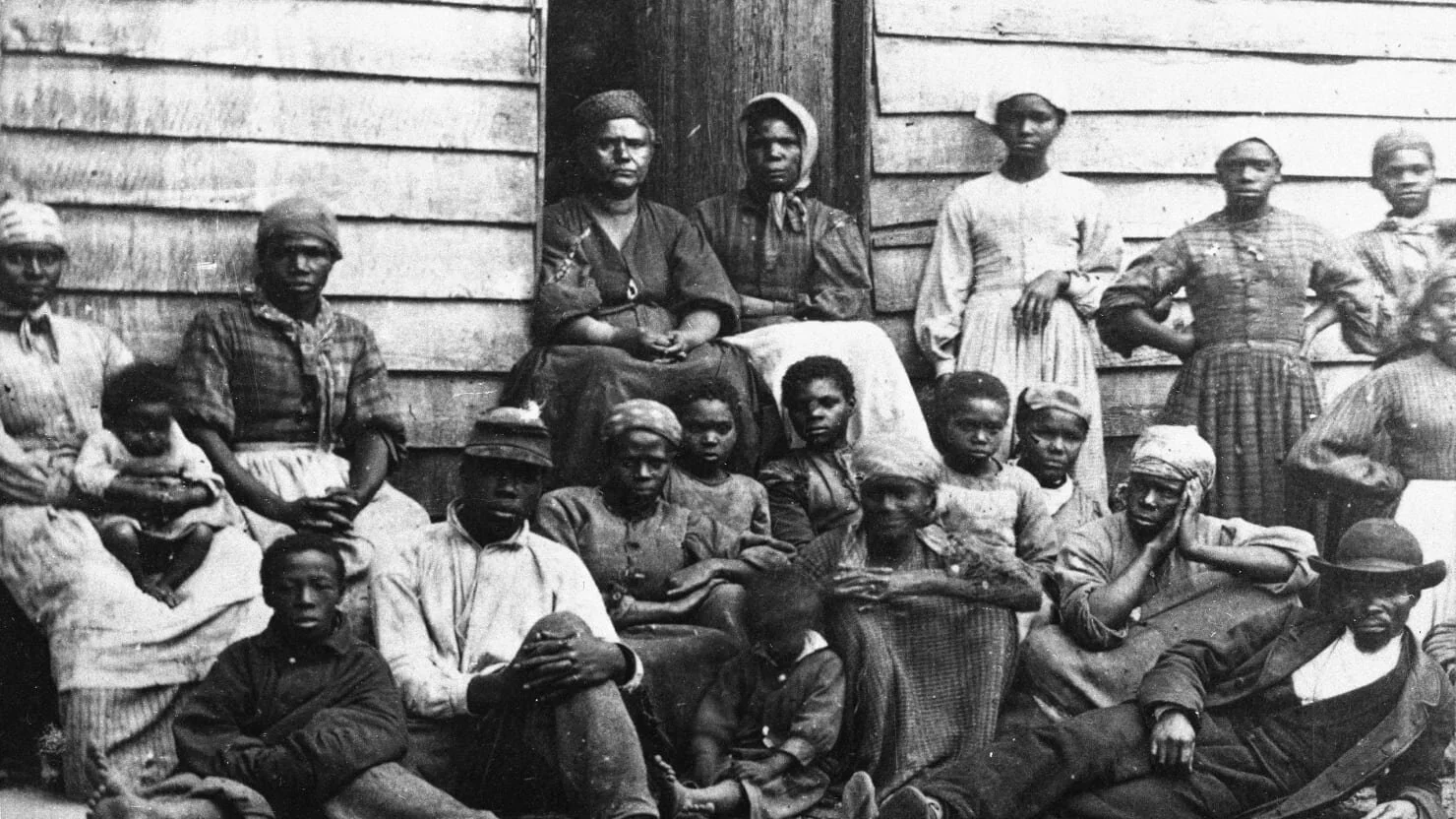 Freed African slaves at the Beginning of Reconstruction in America.