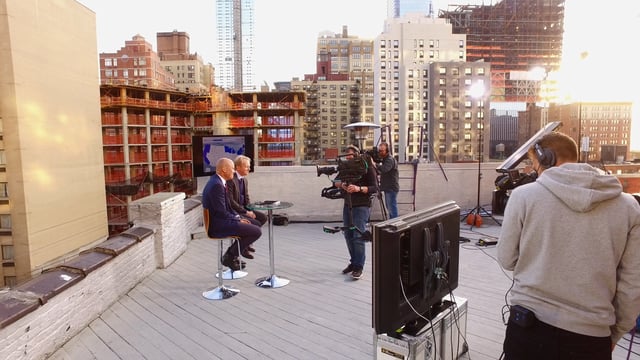 TV2 Danmark Films U.S. Election Results from Hudson Yards Loft Rooftop