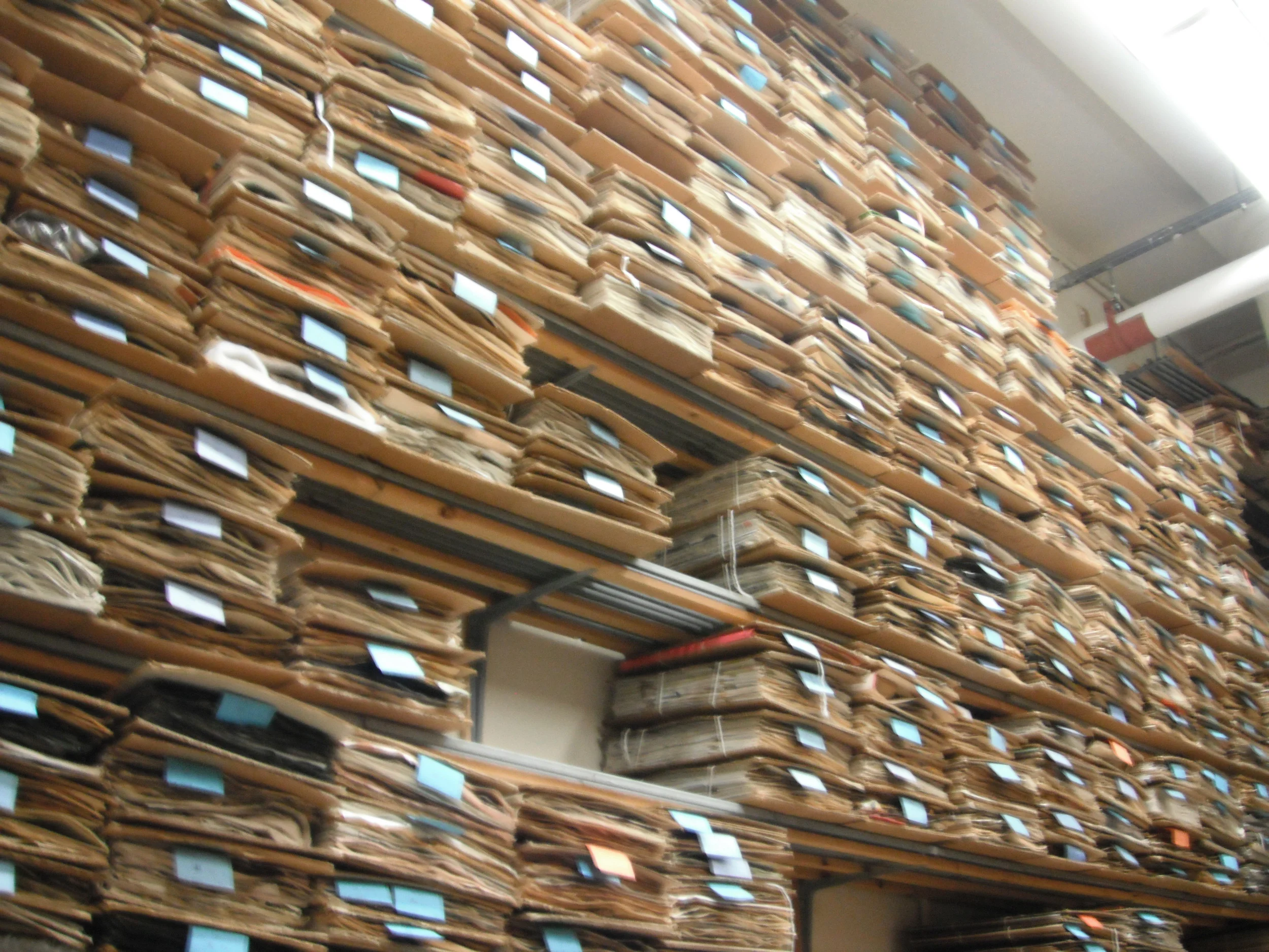 Collections stored in the cold room, waiting to be processed