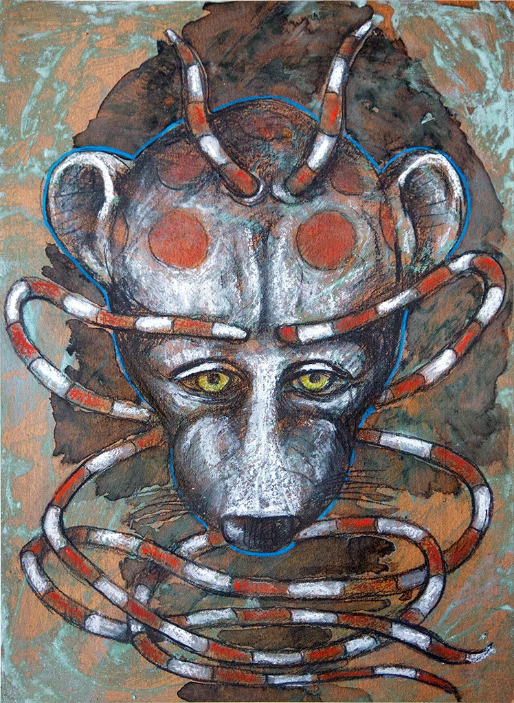   Animal Mask.&nbsp; Mixed media. 