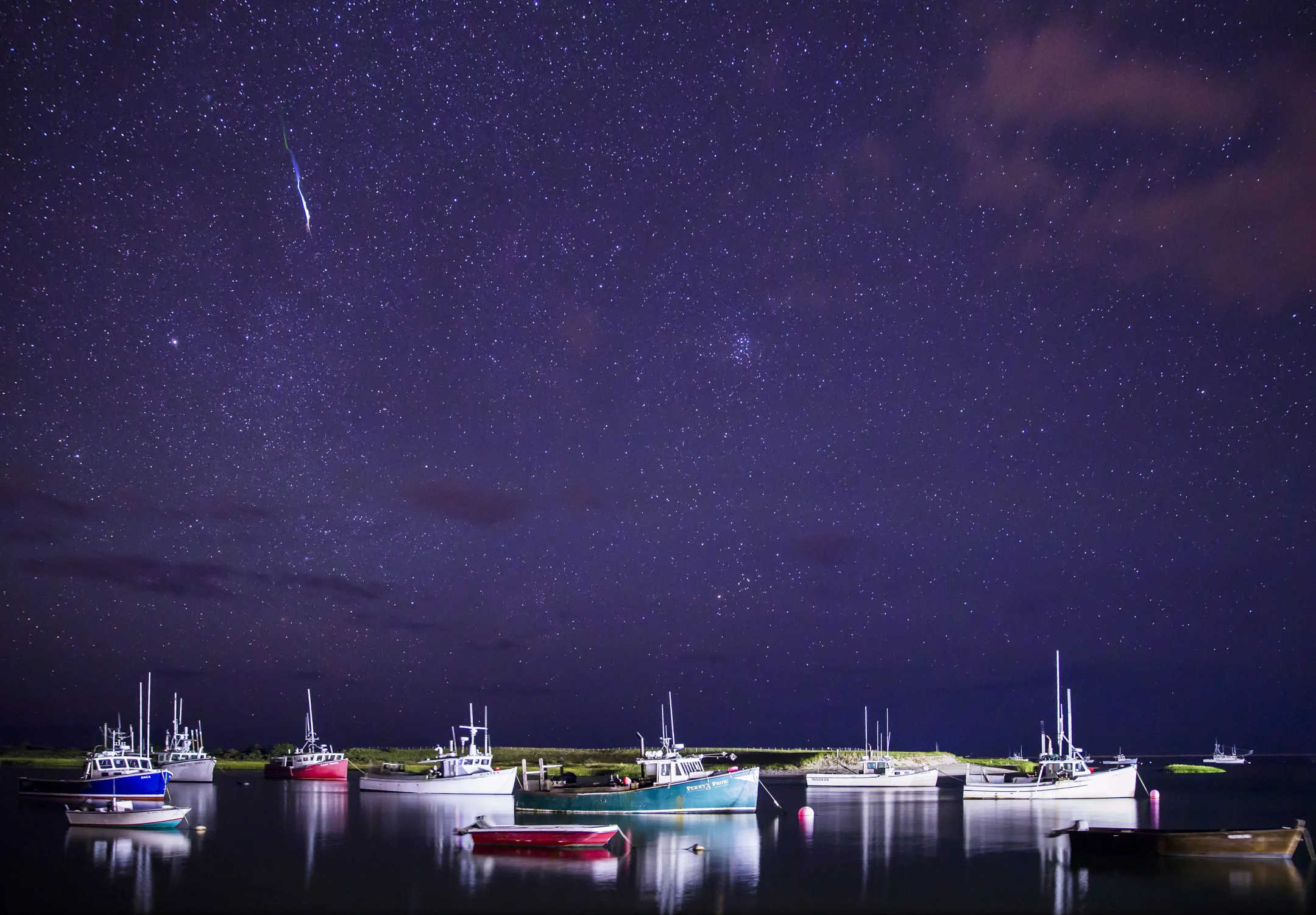 Meteor over Chatham Fishing Fleet