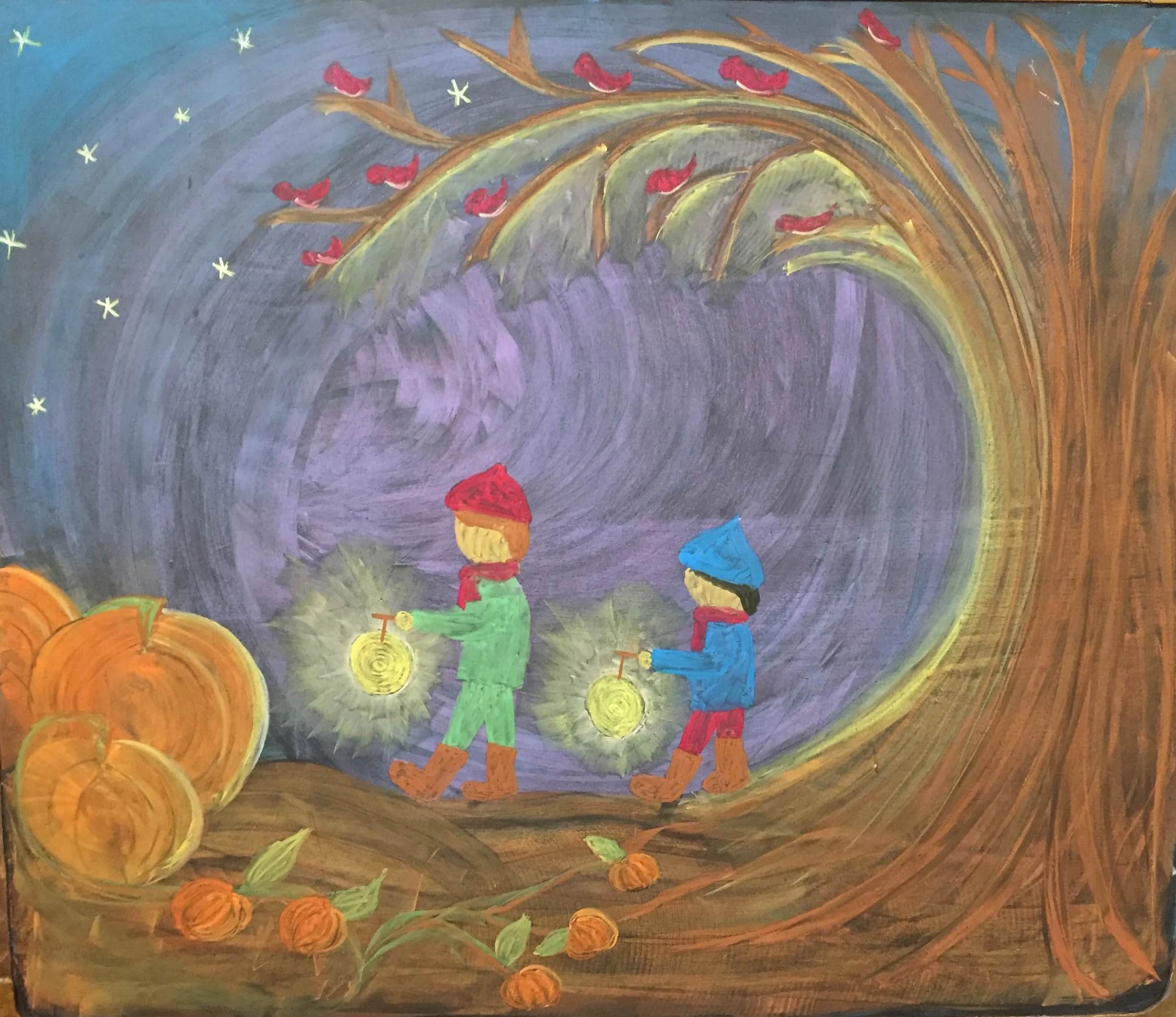 Lantern Festival Chalkboard Drawing
