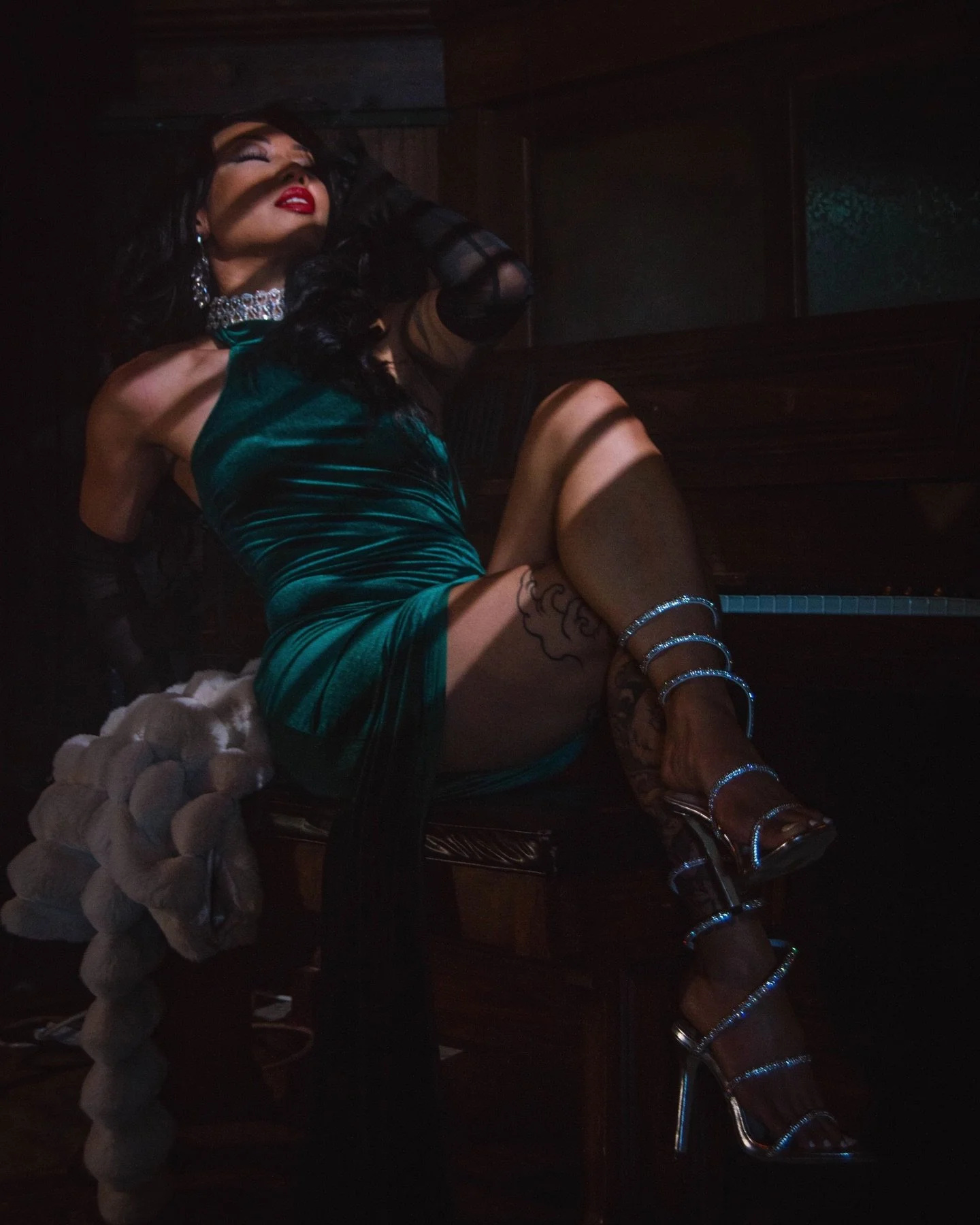 &ldquo;The door creaked open, she stepped through the light, shadows from the blinds falling all across her.  Red lips, steady eyes, and a story that didn&rsquo;t quite add up. She said her husband was dead. Said she needed answers. But the way she h