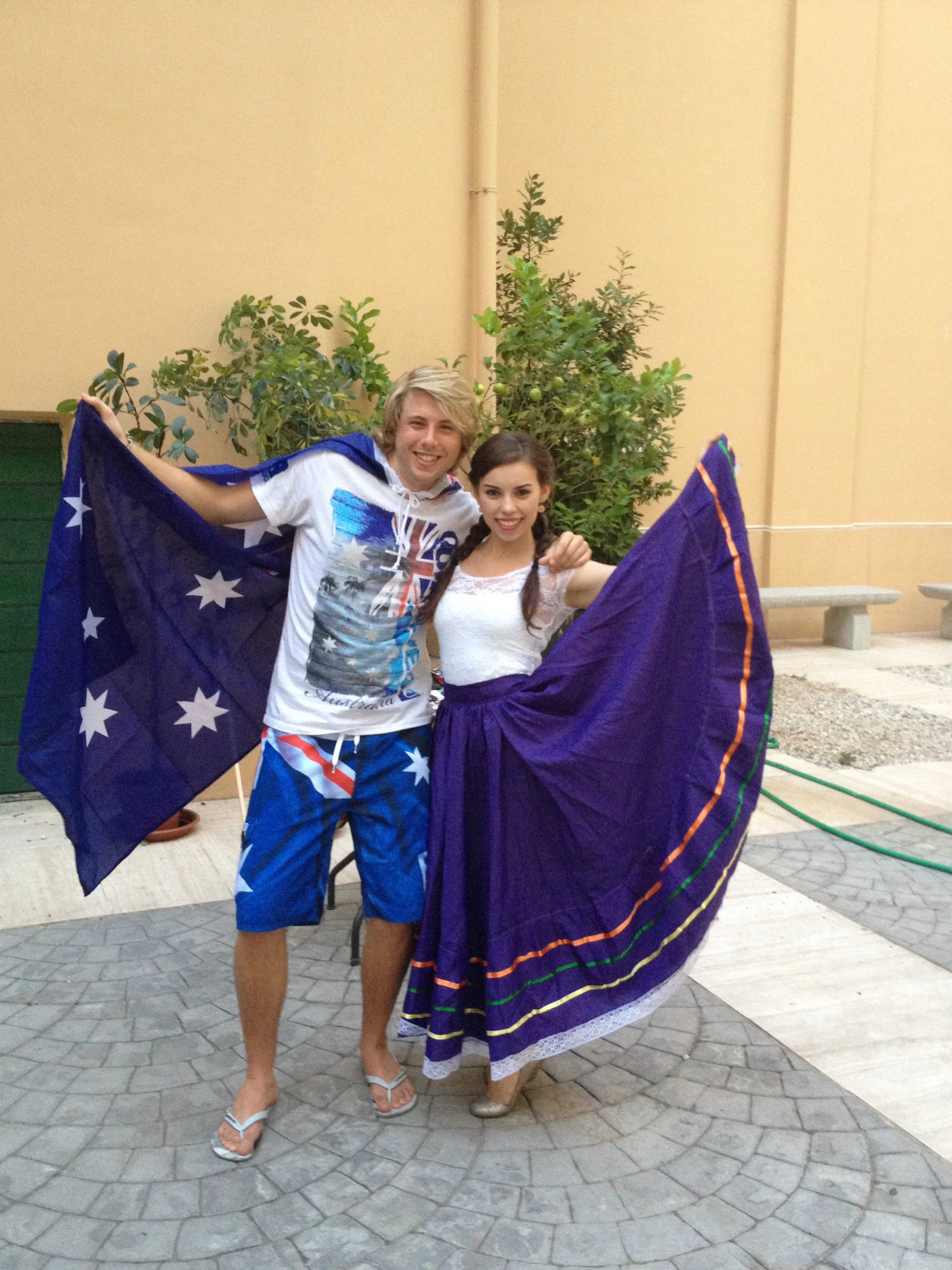 Matt and Jessica from Mexico at cultural night in Rome.