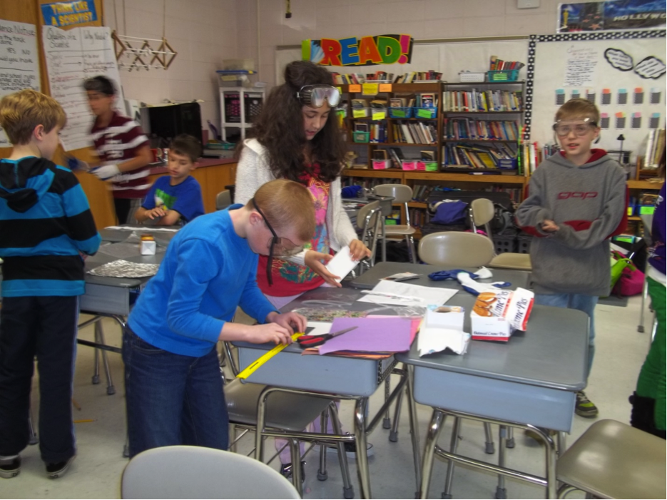 BEFORE - Science students had to work on slanted desk surfaces, causing all kinds of problems