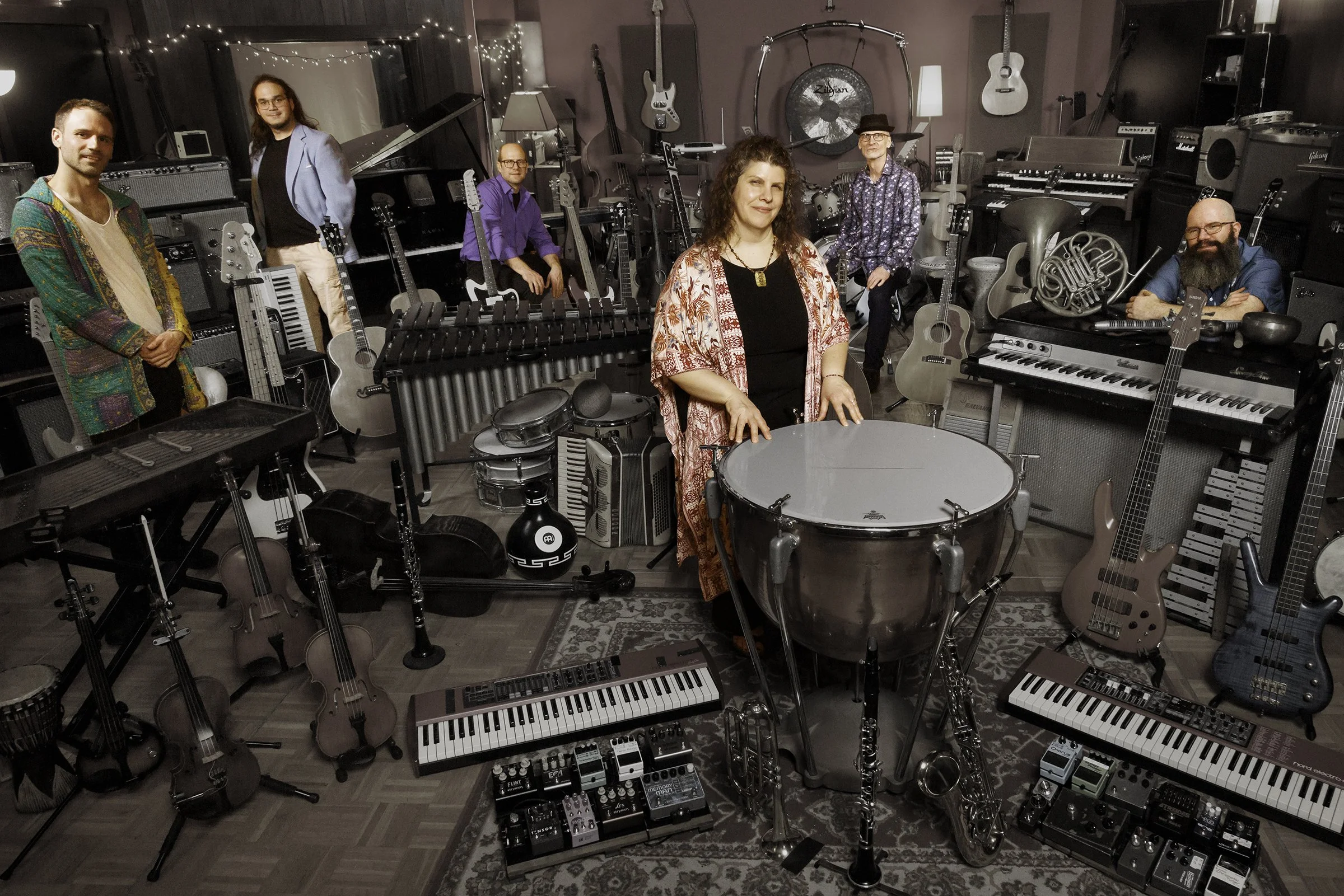 RSP in the studio amongst a hoard of instruments