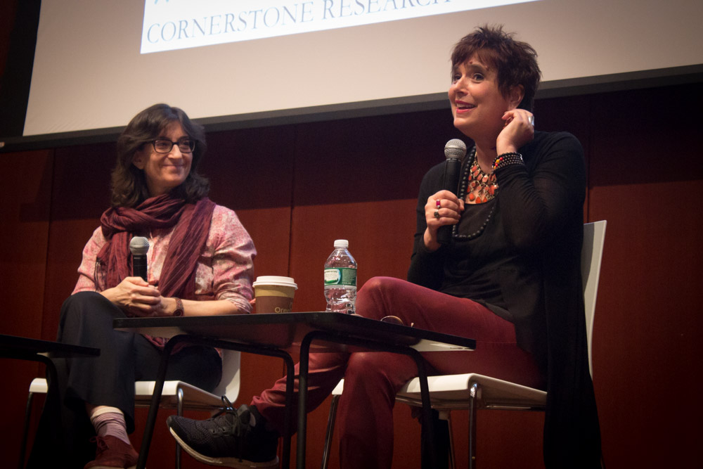 Eve Ensler, the creator of the Vagina Monologues, engages the audience at the 2015 Columbia Women's Leadership Conference in a powerful conversation about the importance of storytelling. 