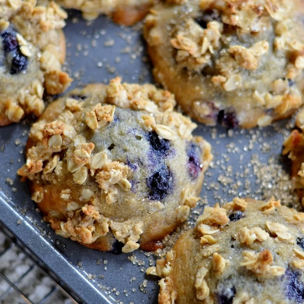 hearty blueberry muffins