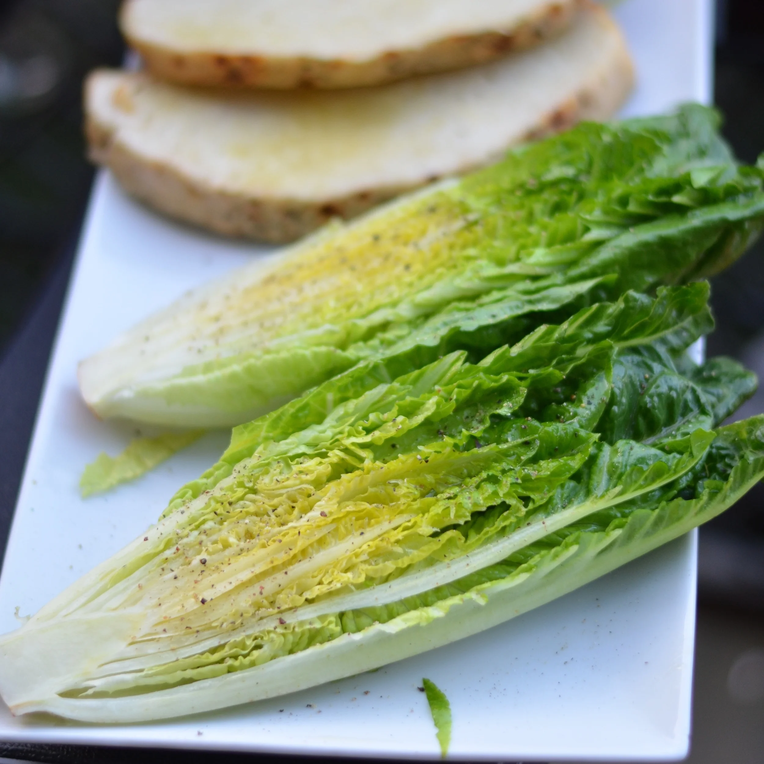 thankful because friends and grilled romaine