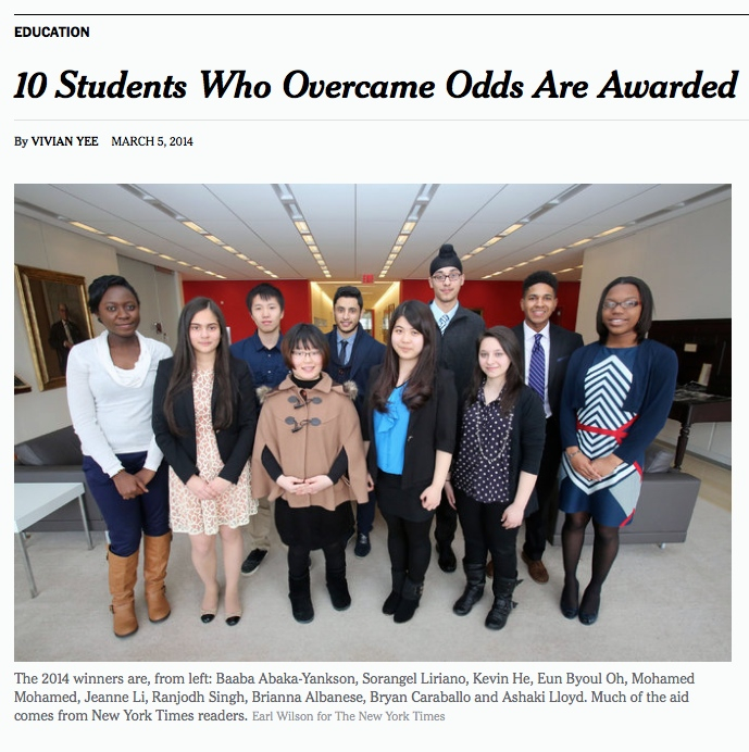 Eun Byoul Oh, who we know as Bright Star, was featured in a recent New York Times article about her exceptional academic accomplishments. Click here to read more about her inspiring story!