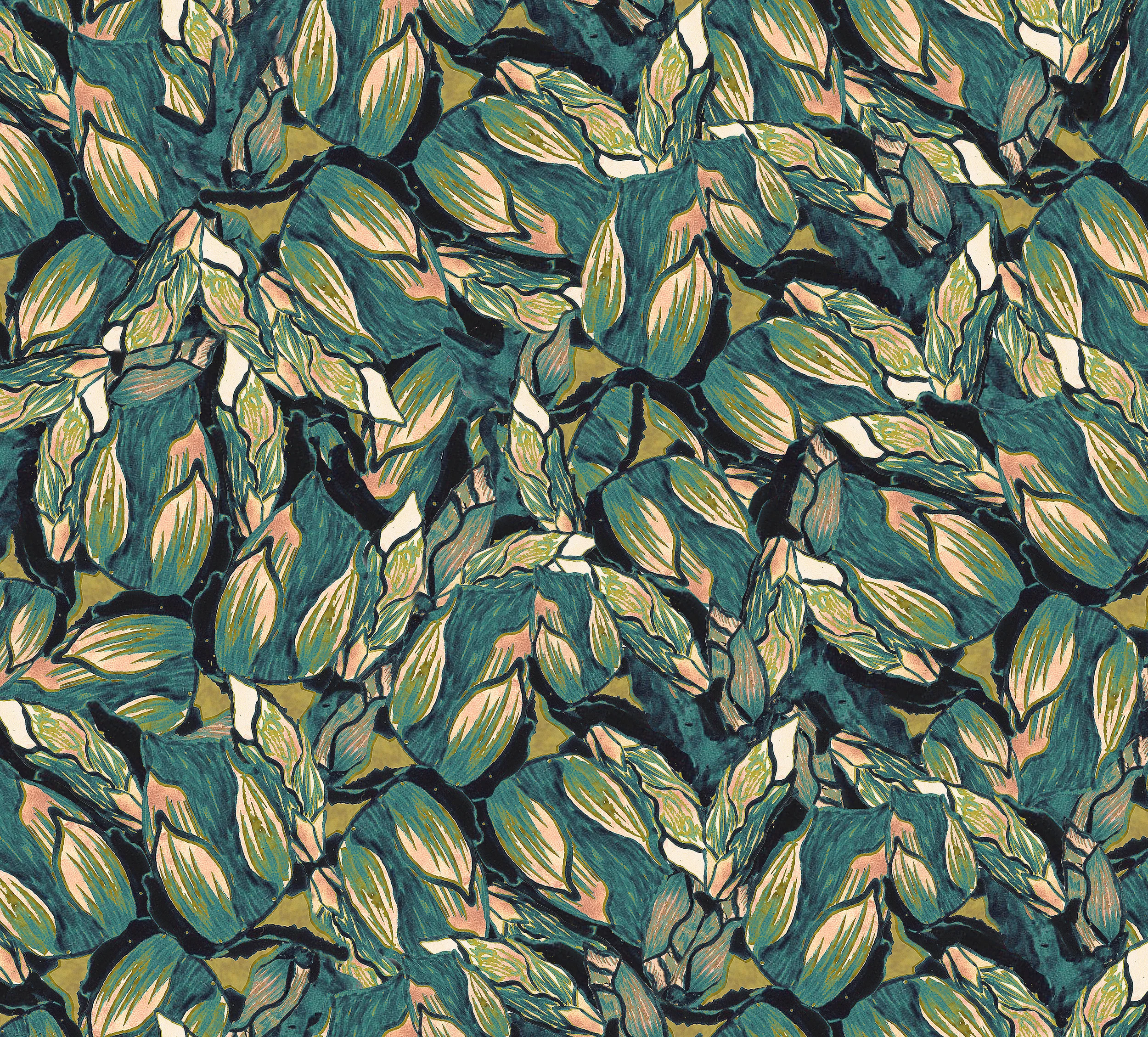bloomsbury petals floral silk kimono print design emerald green