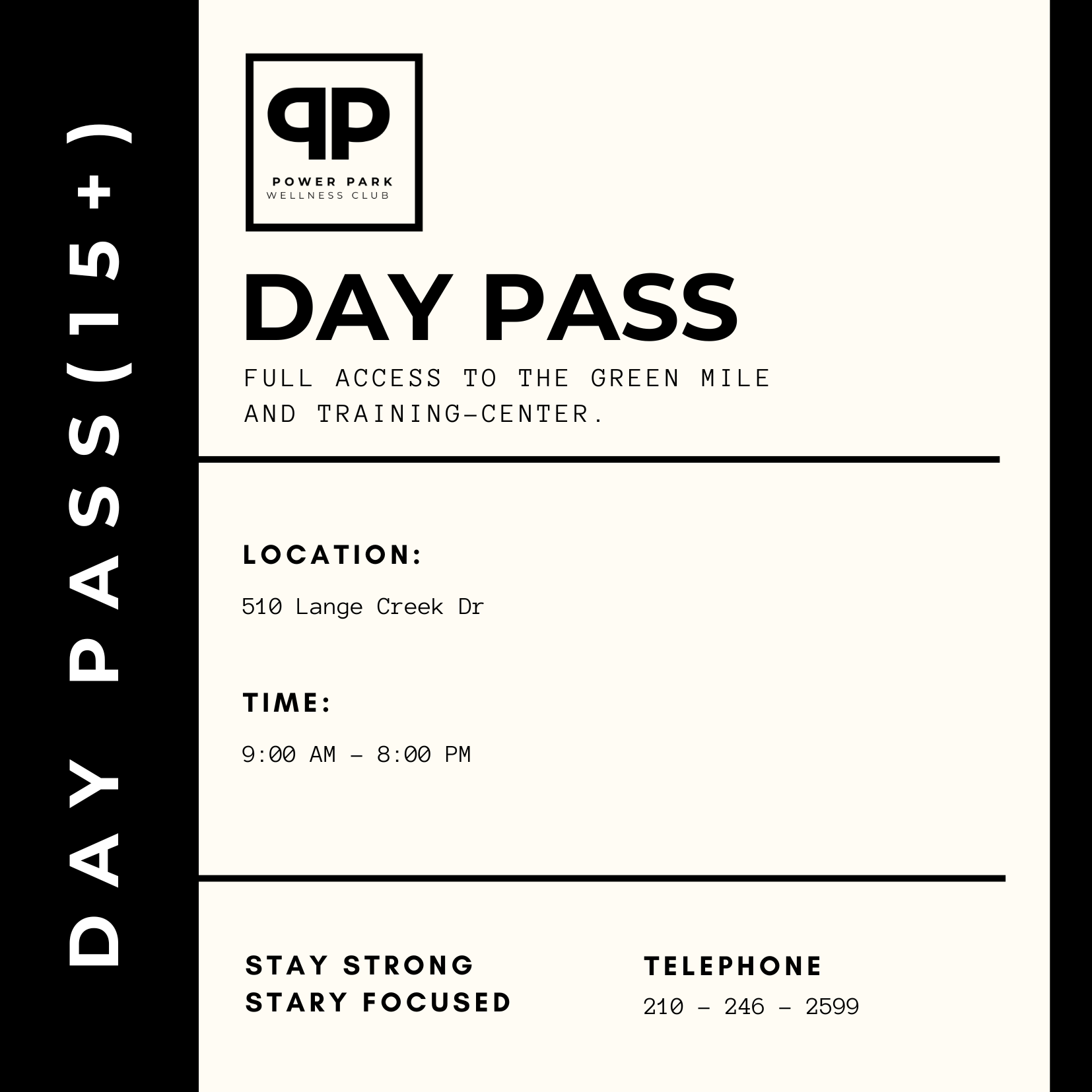 DAY PASS ADULT (15+)