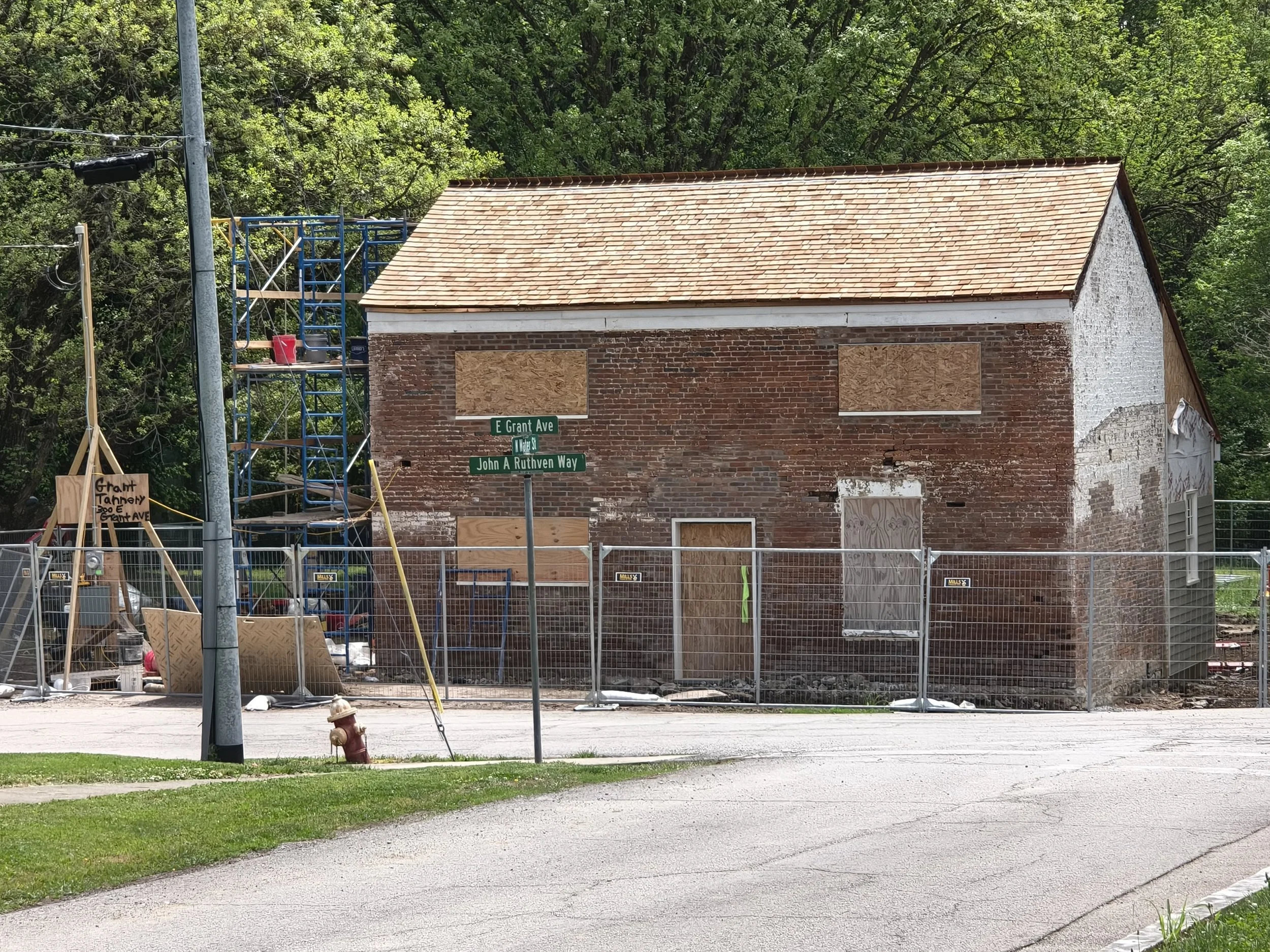 The Tannery undergoing restoration, April 2026