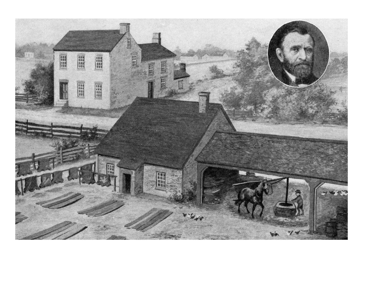 A postcard of the Boyhood Home & Tannery, 1900s.