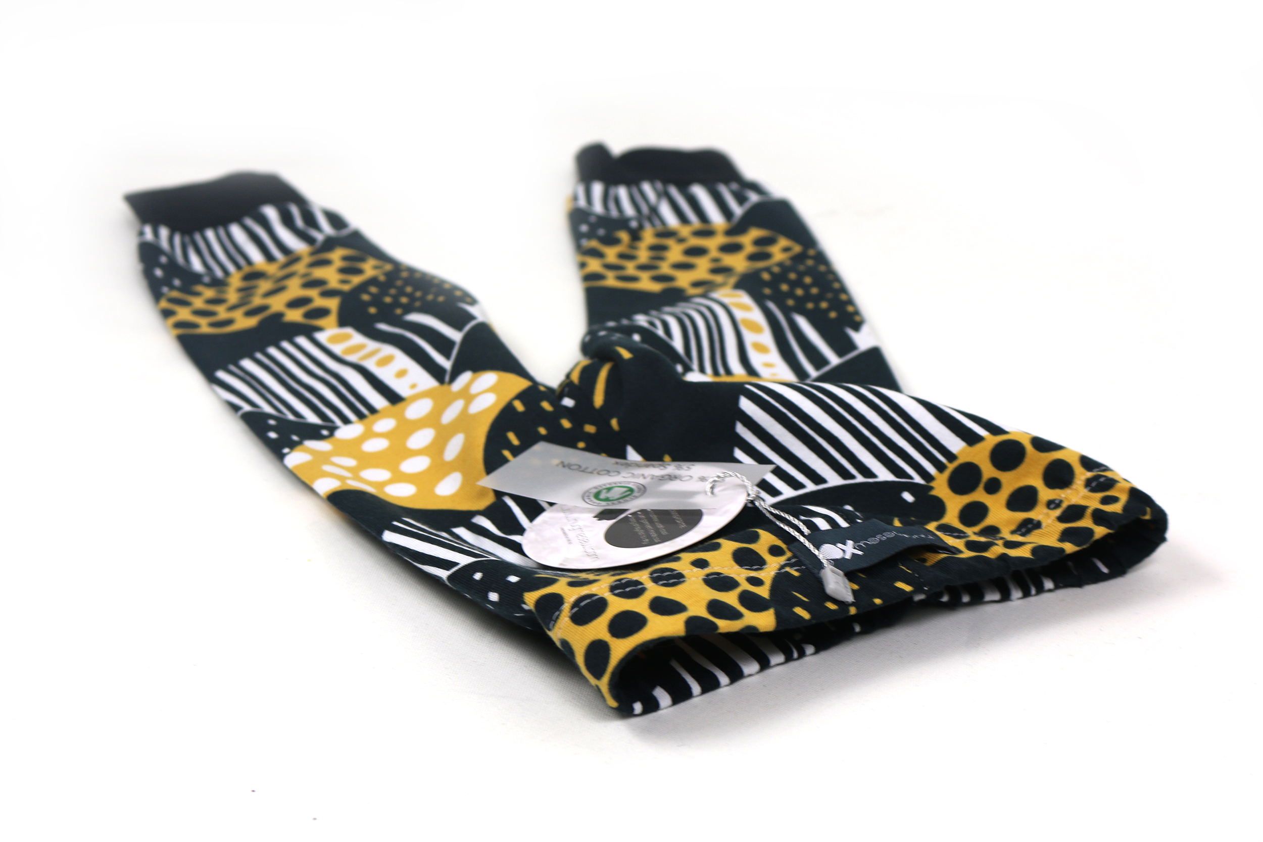 Mustard|Black Geometric Organic Leggings