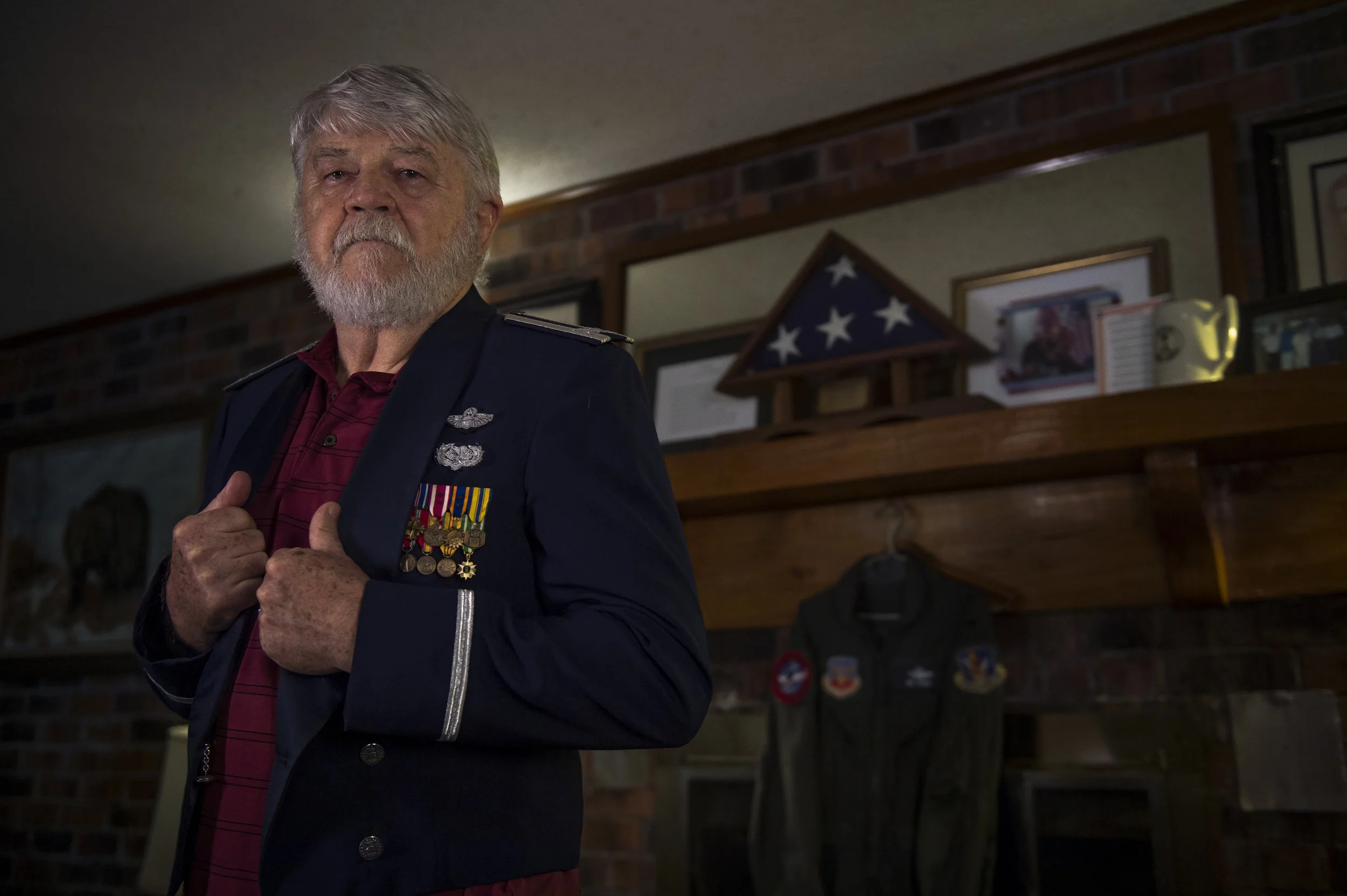  Retired Colonel Roy James poses for a photo in his home in Lacombe, Louisiana. James entered the U.S. Air Force as an officer in November of 1963 after four years of Reserve Officers Training Corps at Oklahoma State University. He devoted more than 