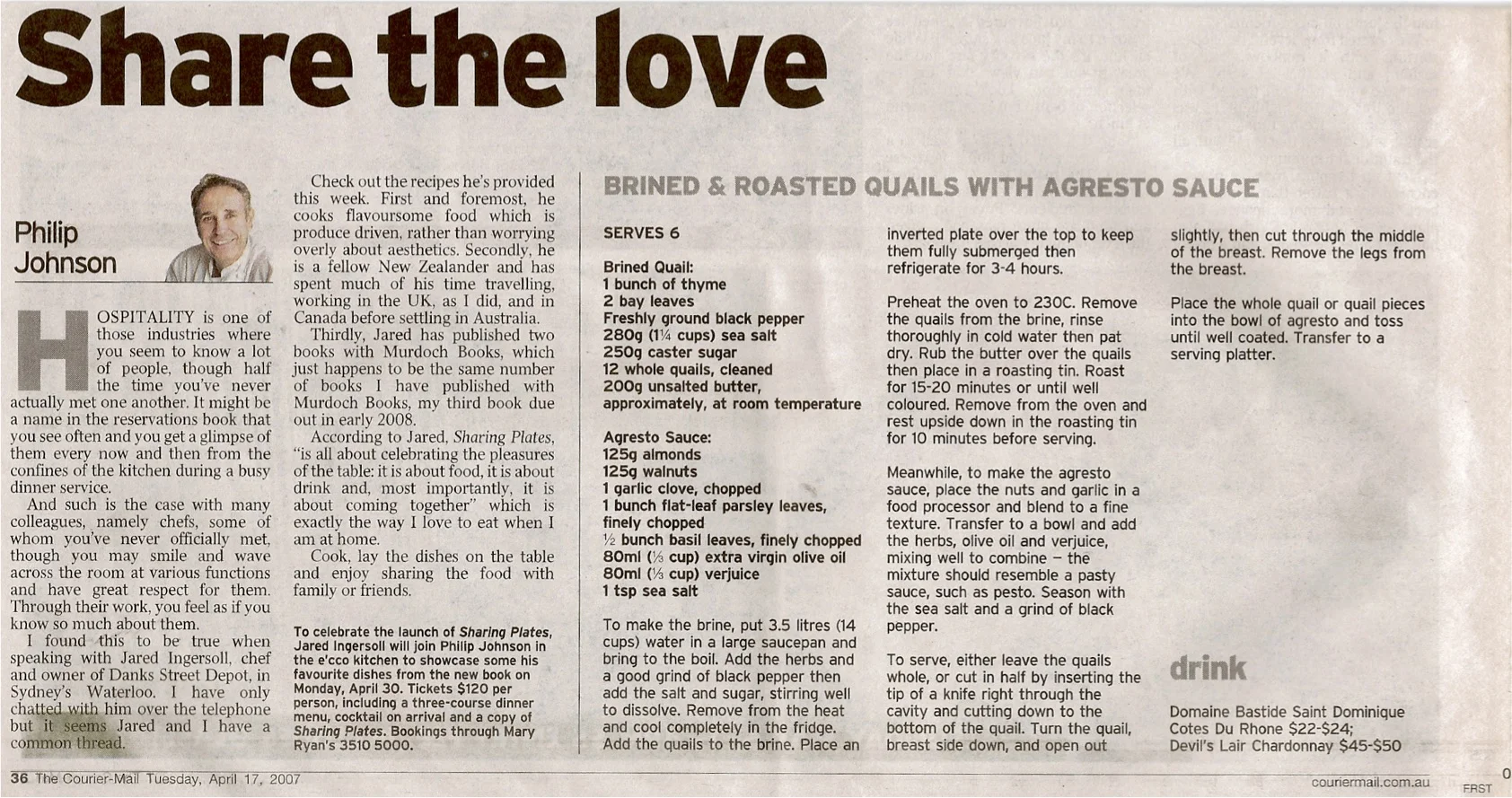 THE COURIER MAIL, Good Life, April17, 2007pt2.jpg