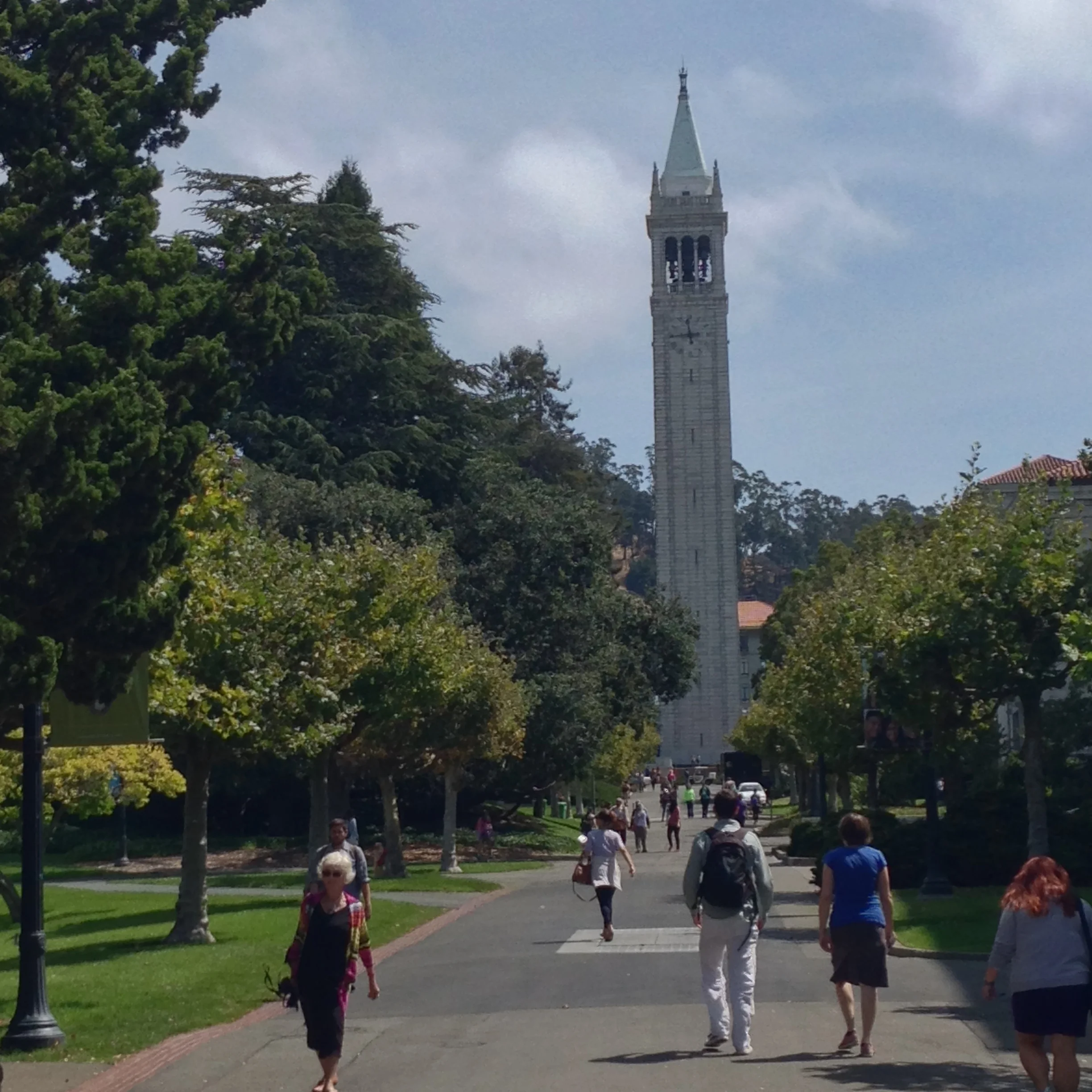 The Campanile clock tower on the UC Berkeley campus.
