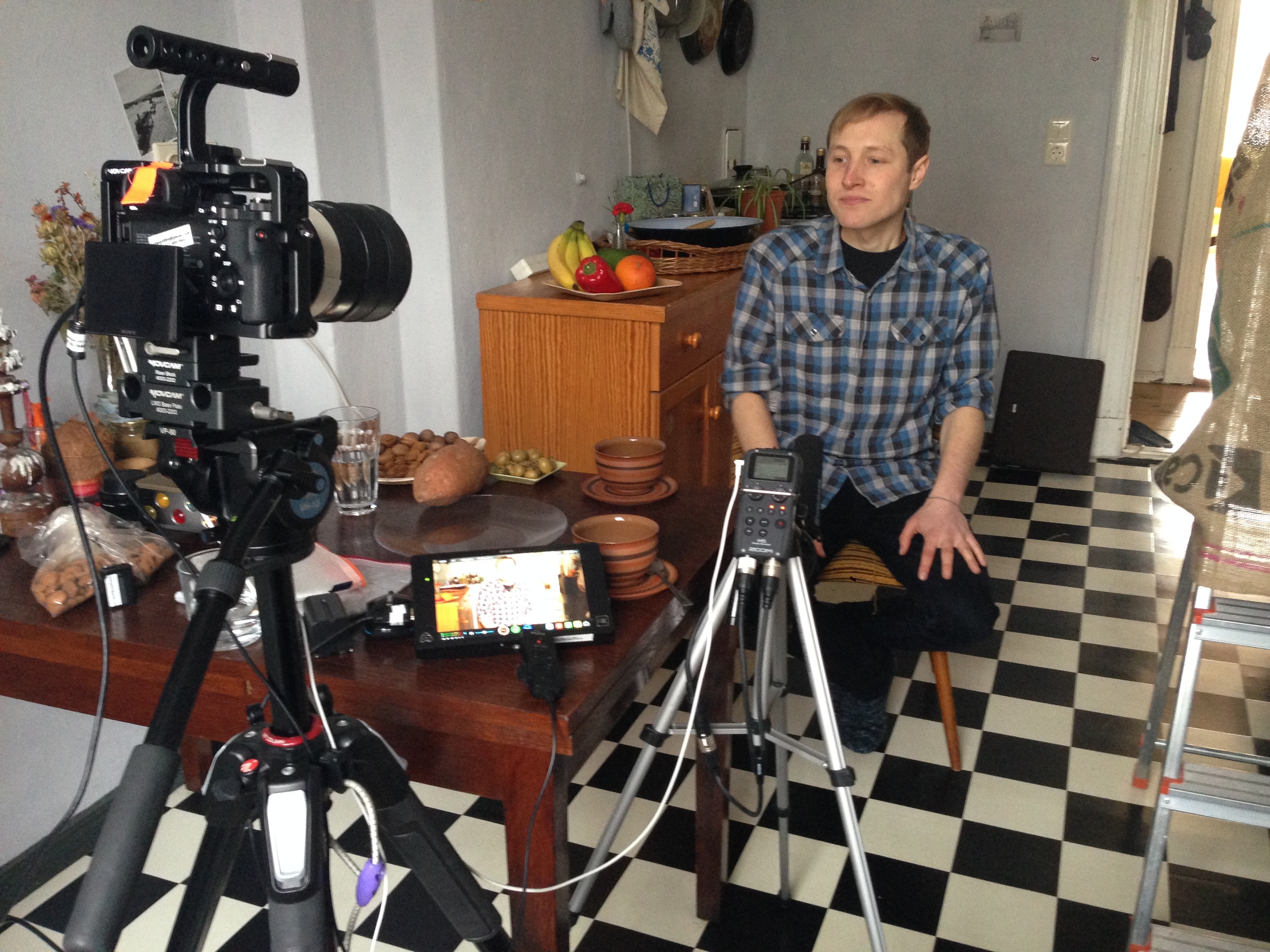 Front view of the interview setup.
