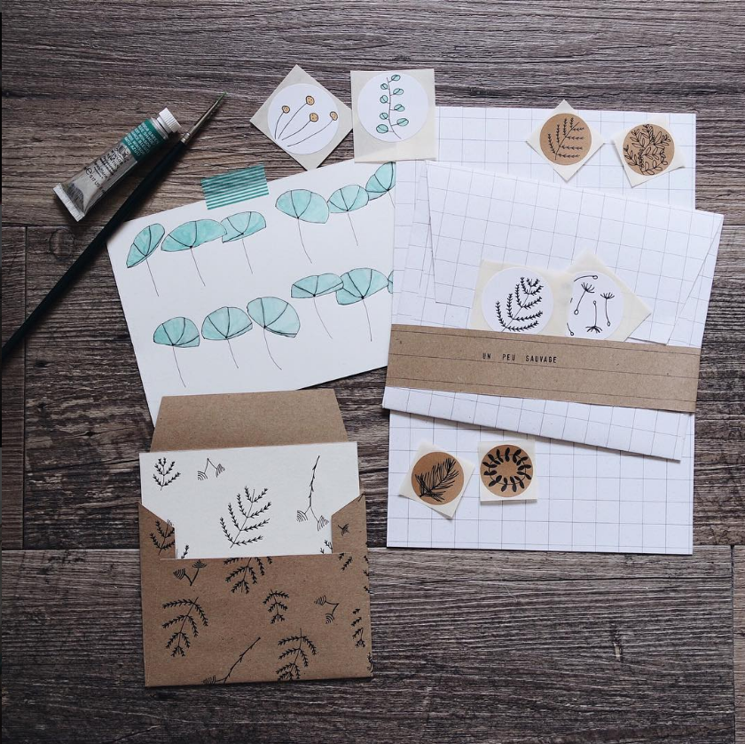 @unpeusauvage - Delicate envelopes, stickers and notebooks and frankly life looks beautiful in the instagram feed of this italian knitter and stationery maker. 