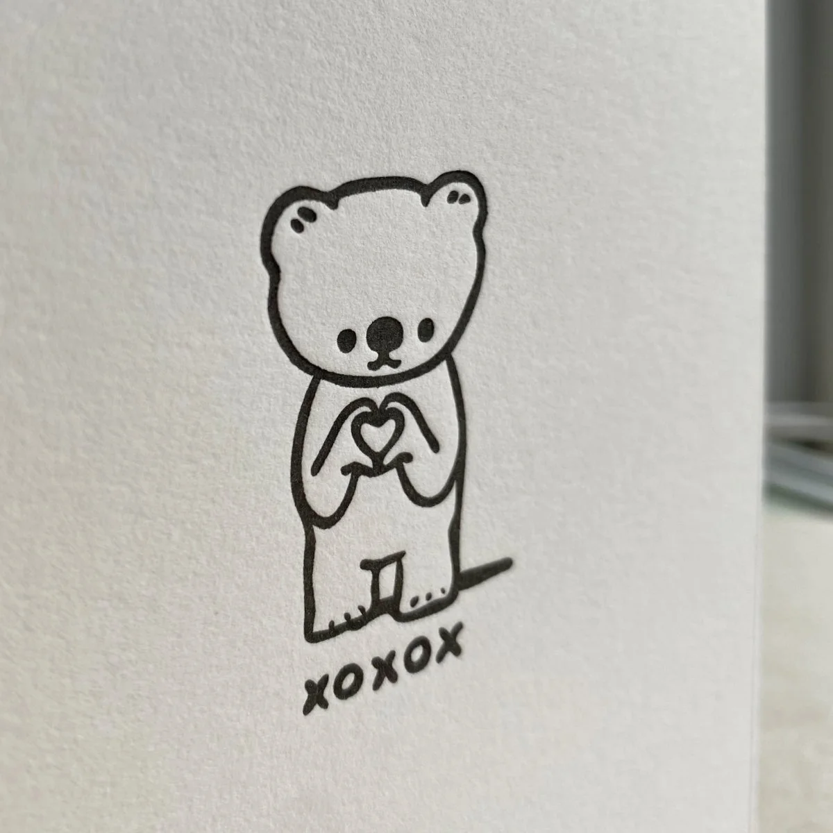 bear hugs & kisses letterpress sympathy card