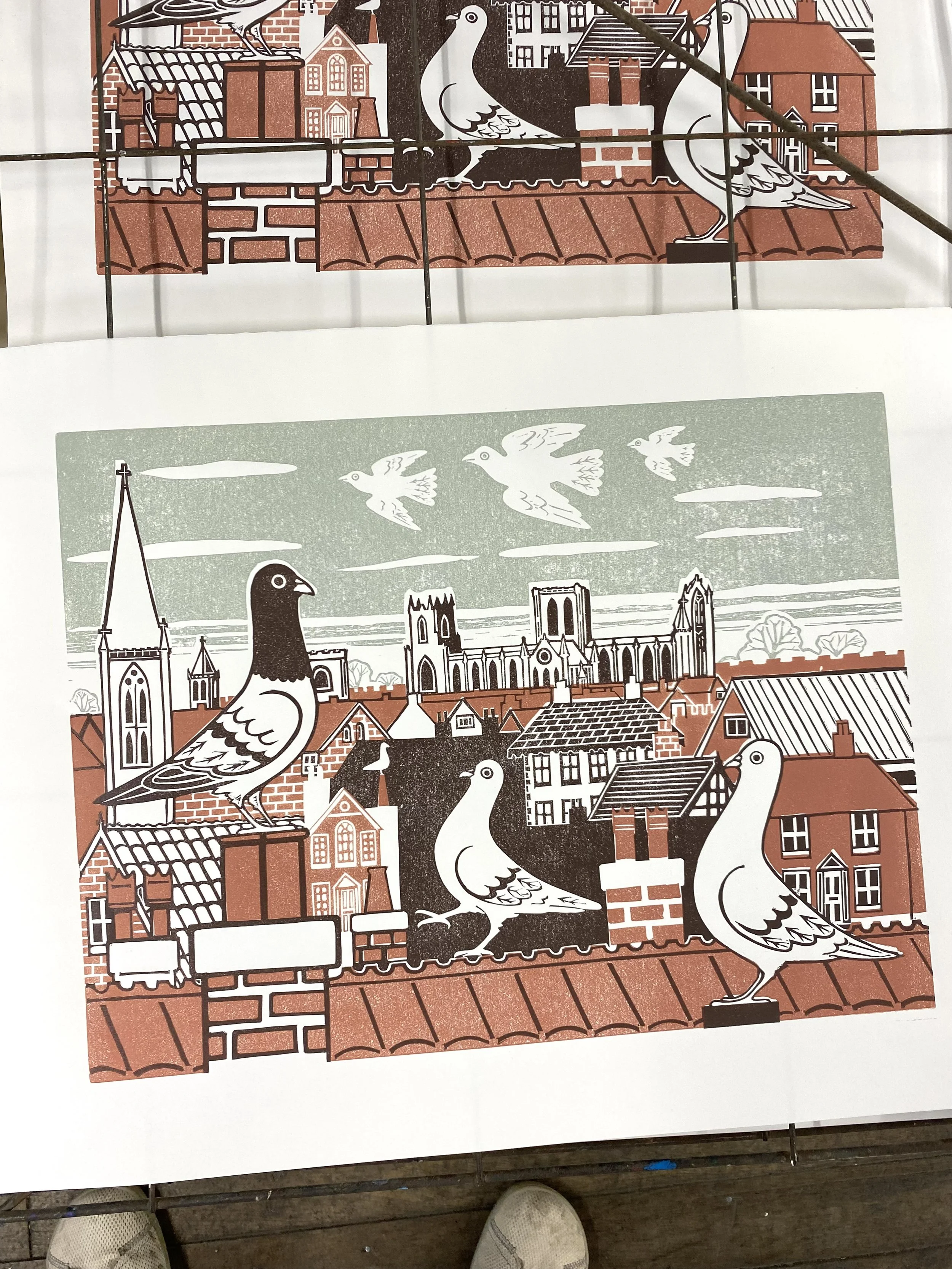 York linocut print