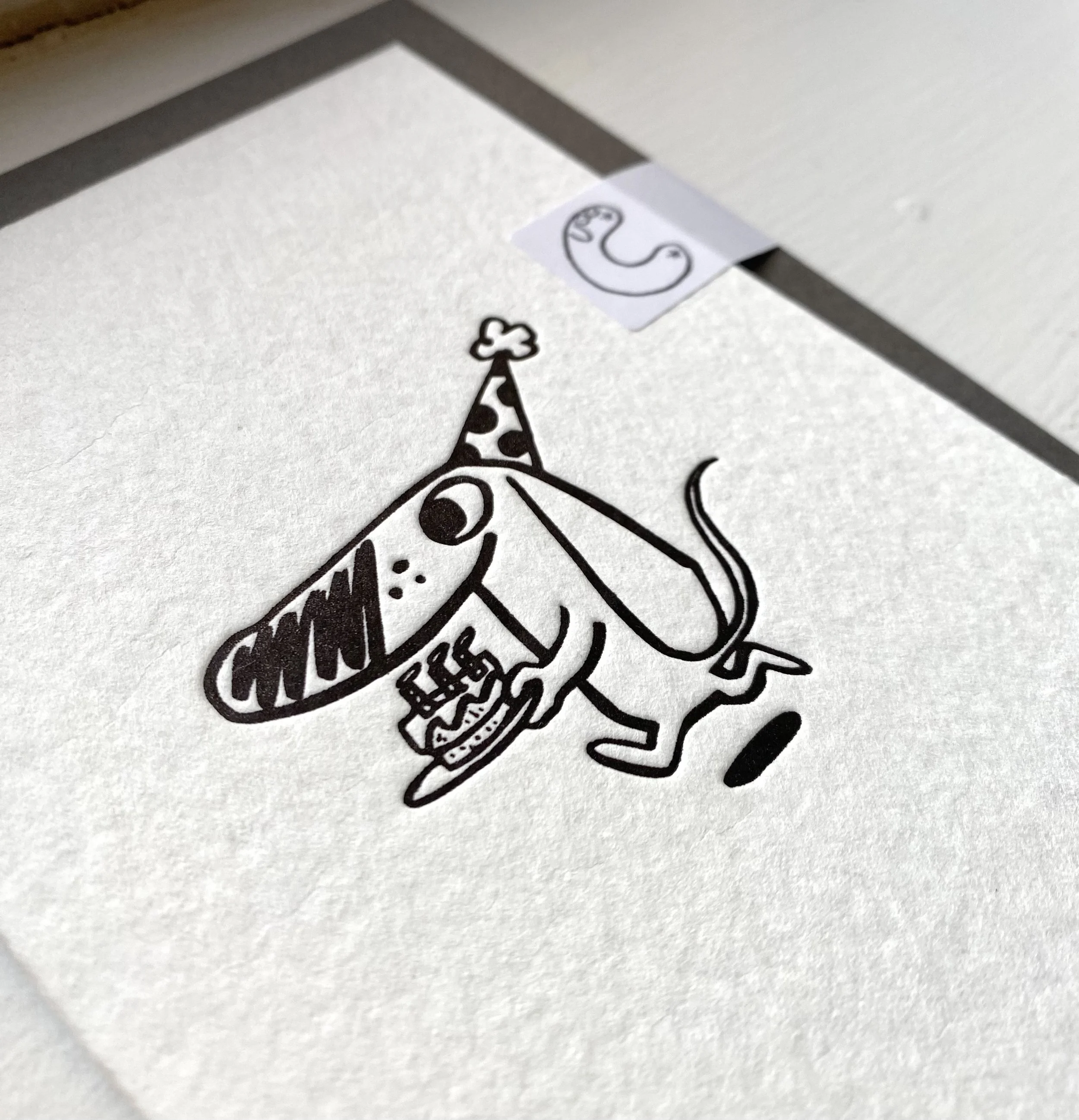 Dachshund letterpress birthday card - party sausage