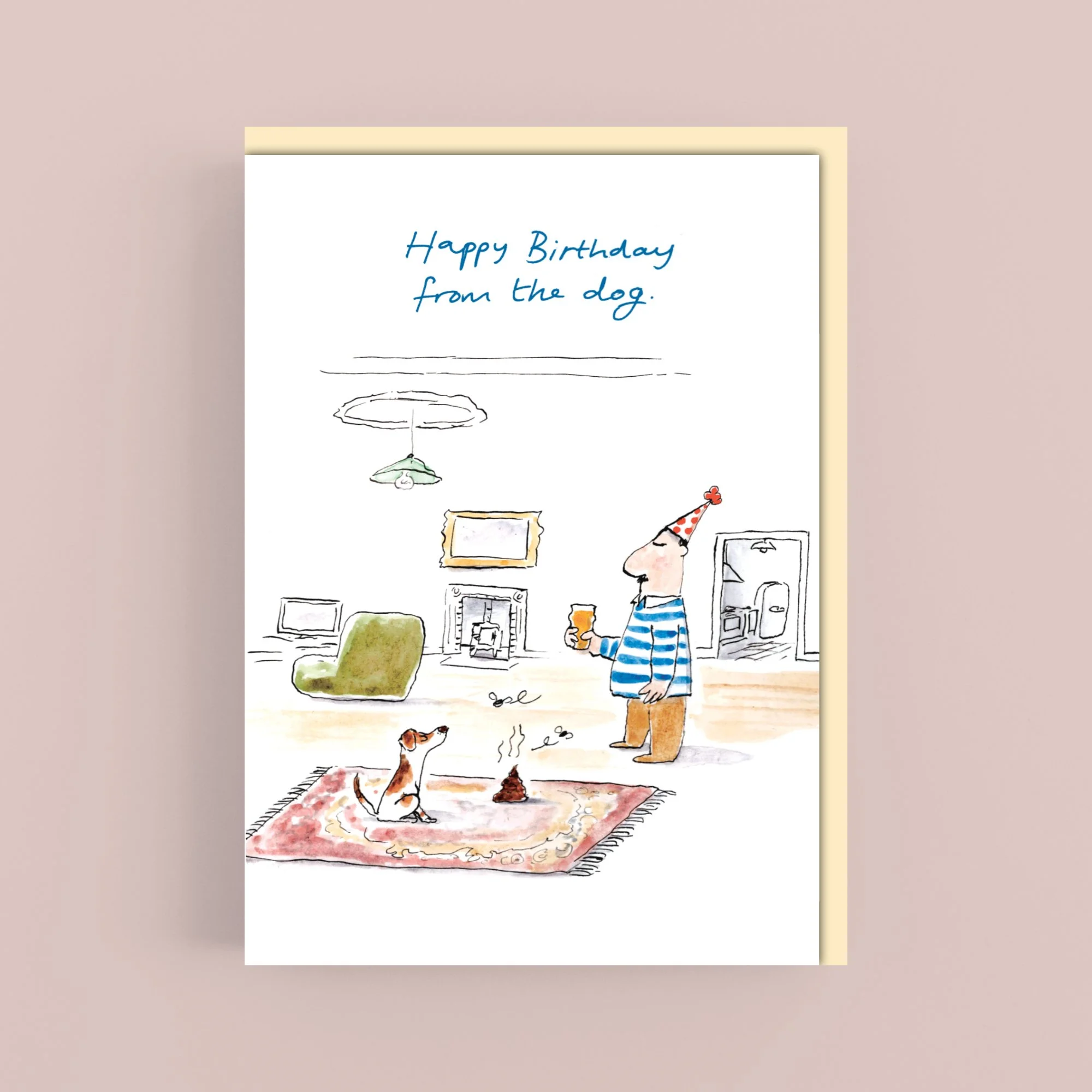 Cartoon birthday card from the dog