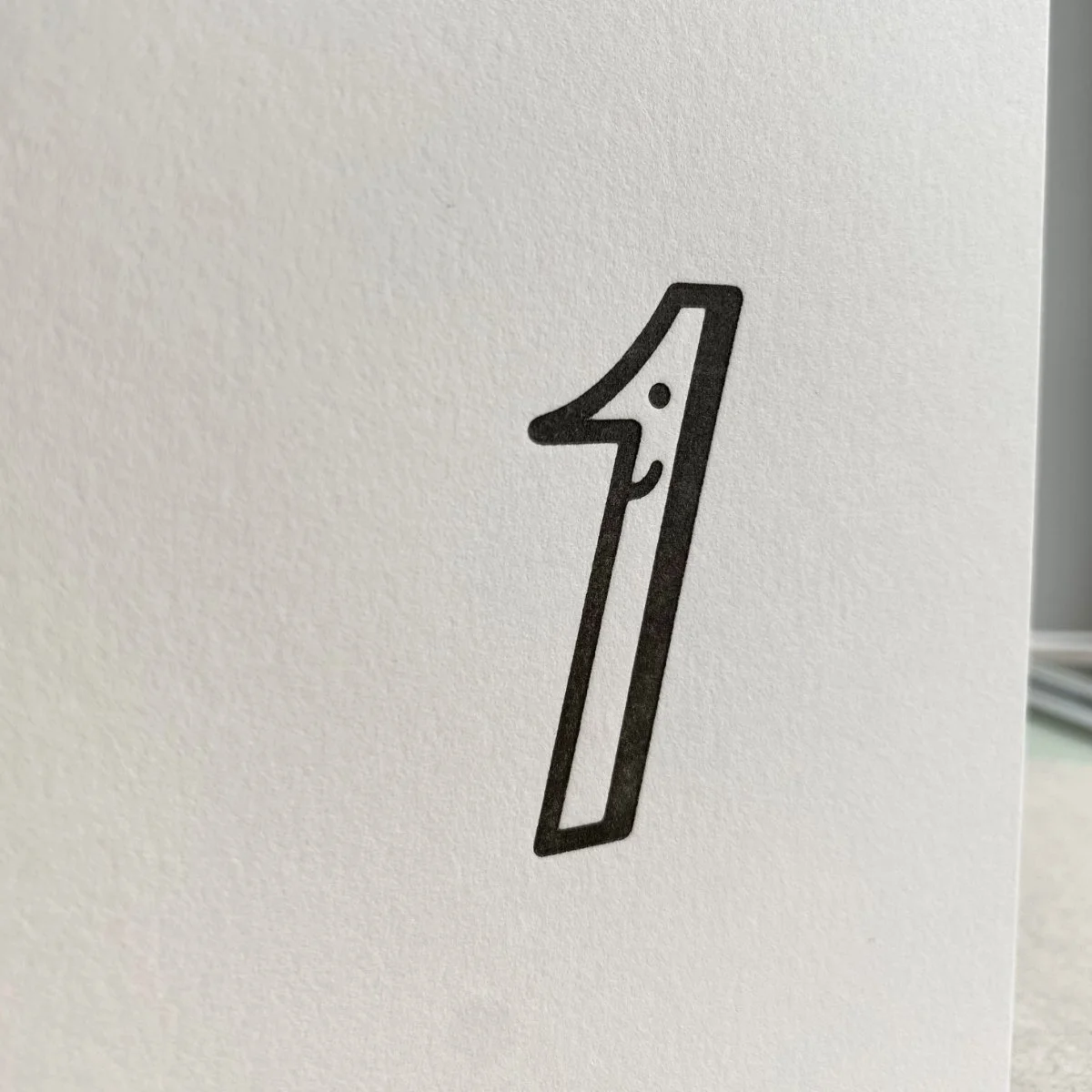 Letterpress number one first birthday card