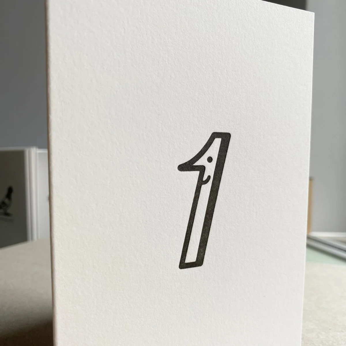 Letterpress number one first birthday card
