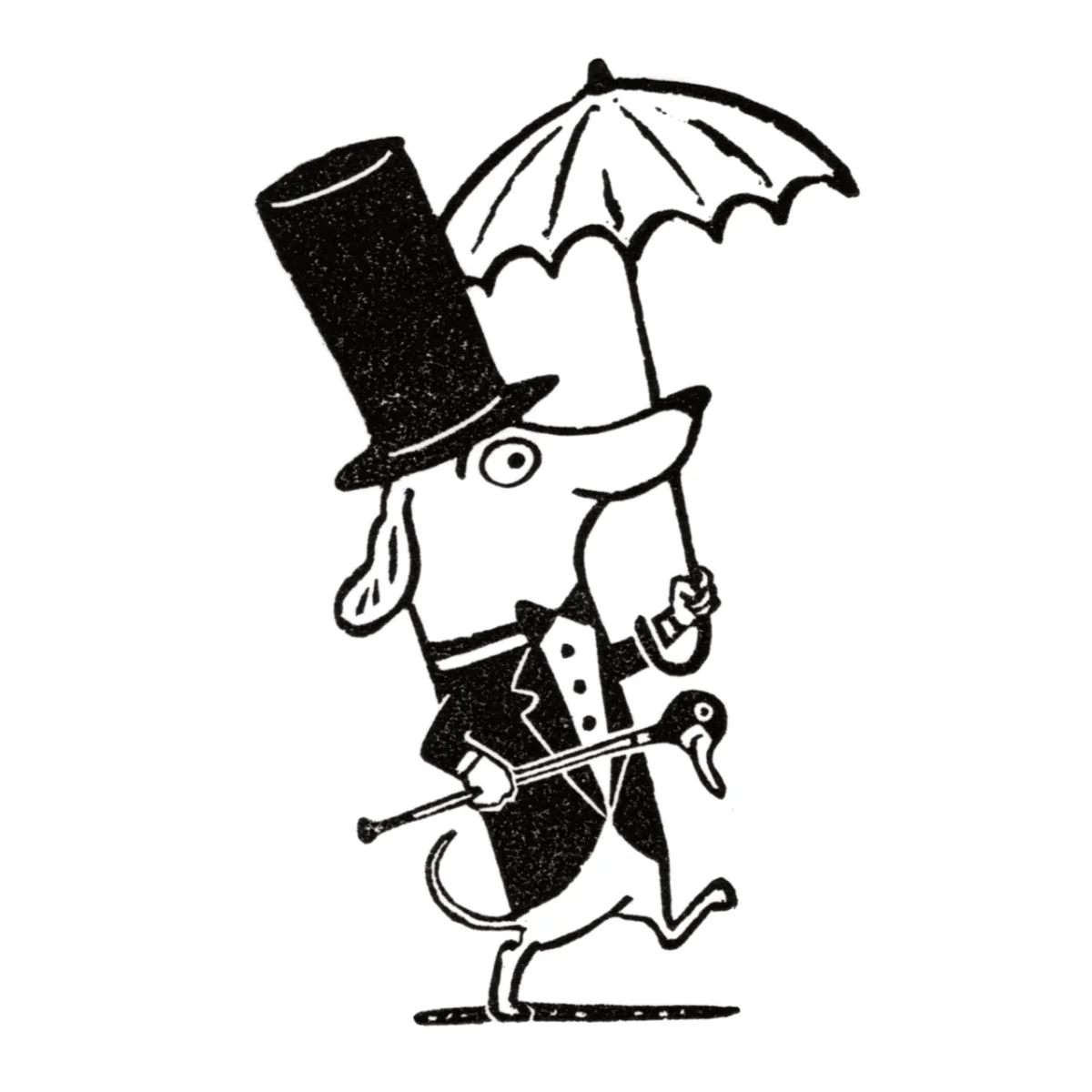 Dachshund linocut print