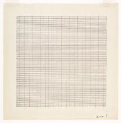 Agnes Martin, Wood, 1964, Ink on Paper © 2015 Estate of Agnes Martin / Artists Rights Society (ARS), New York