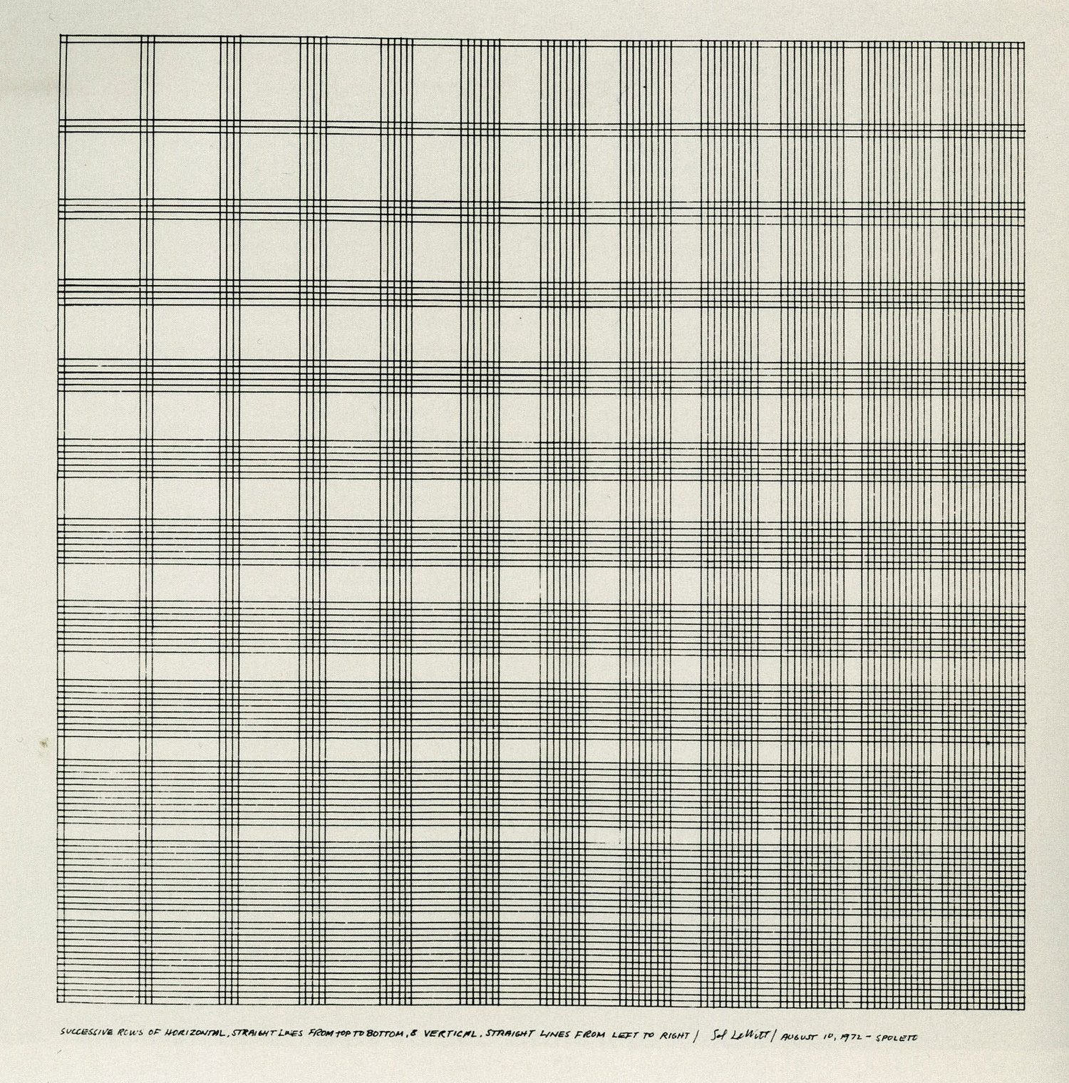Successive Rows of Horizontal Straight Lines from Top to Bottom and Vertical Straight Lines from Left to Right, 1972 © 2015 Estate of Sol Lewitt / Artists Rights Society (ARS), New York