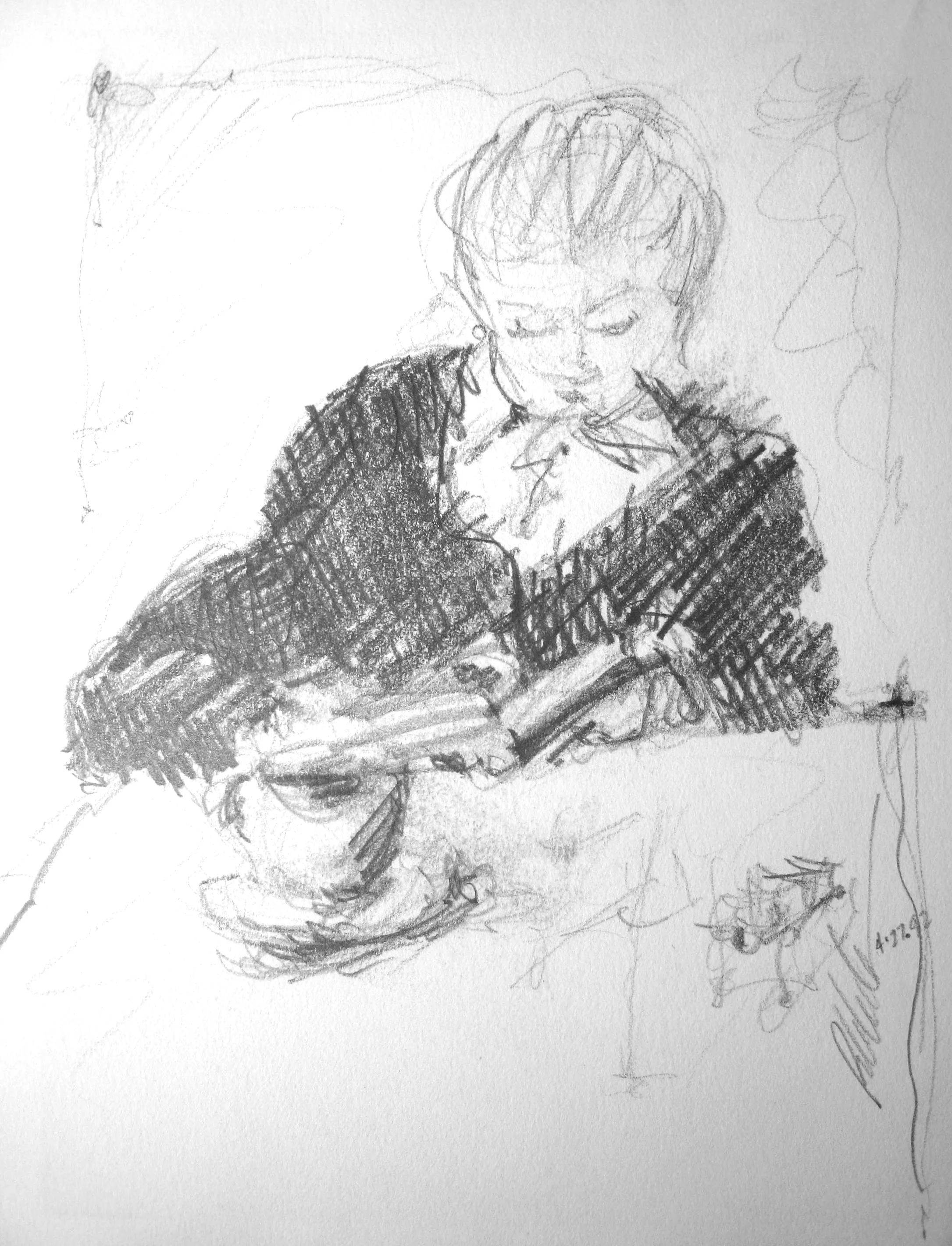 WOMAN READING AT COFFEE SHOP (sold)
