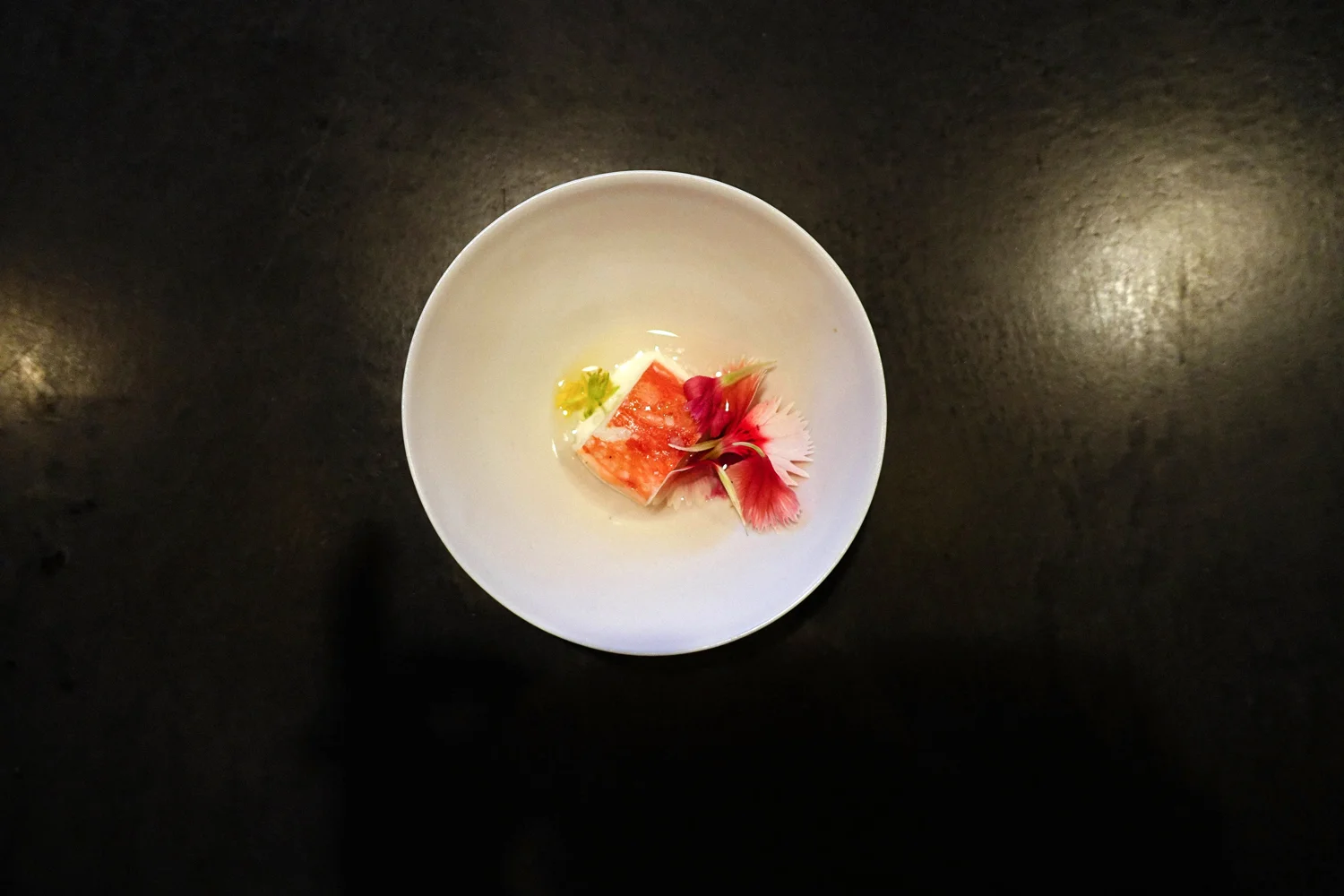 King Crab with lemongrass, wild ginger and Rose Ceranium with perlagonium graveolens