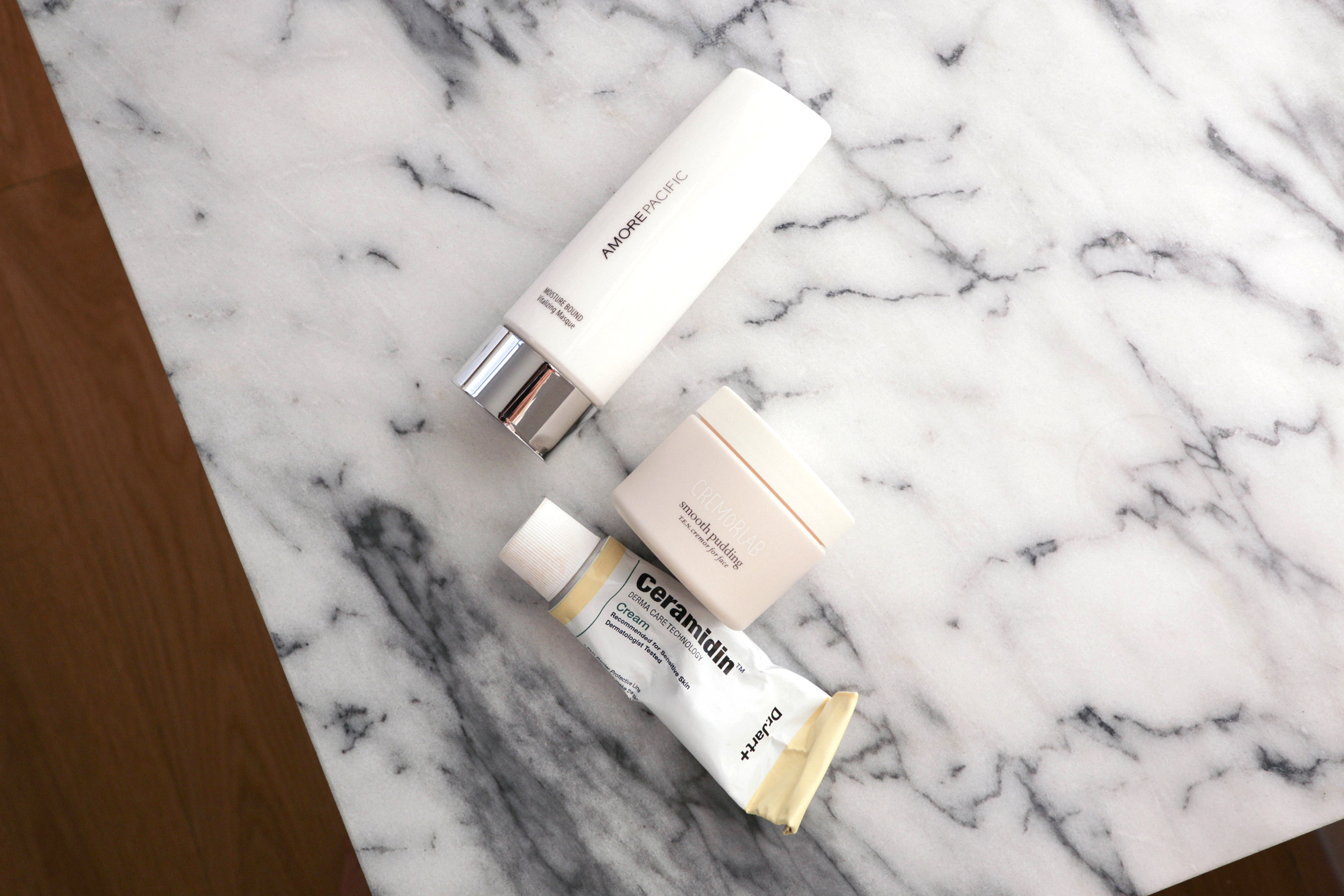 AmorePacific Sleeping Mask, Cremorlab Smooth Pudding, Dr. Jart Ceramidin Cream