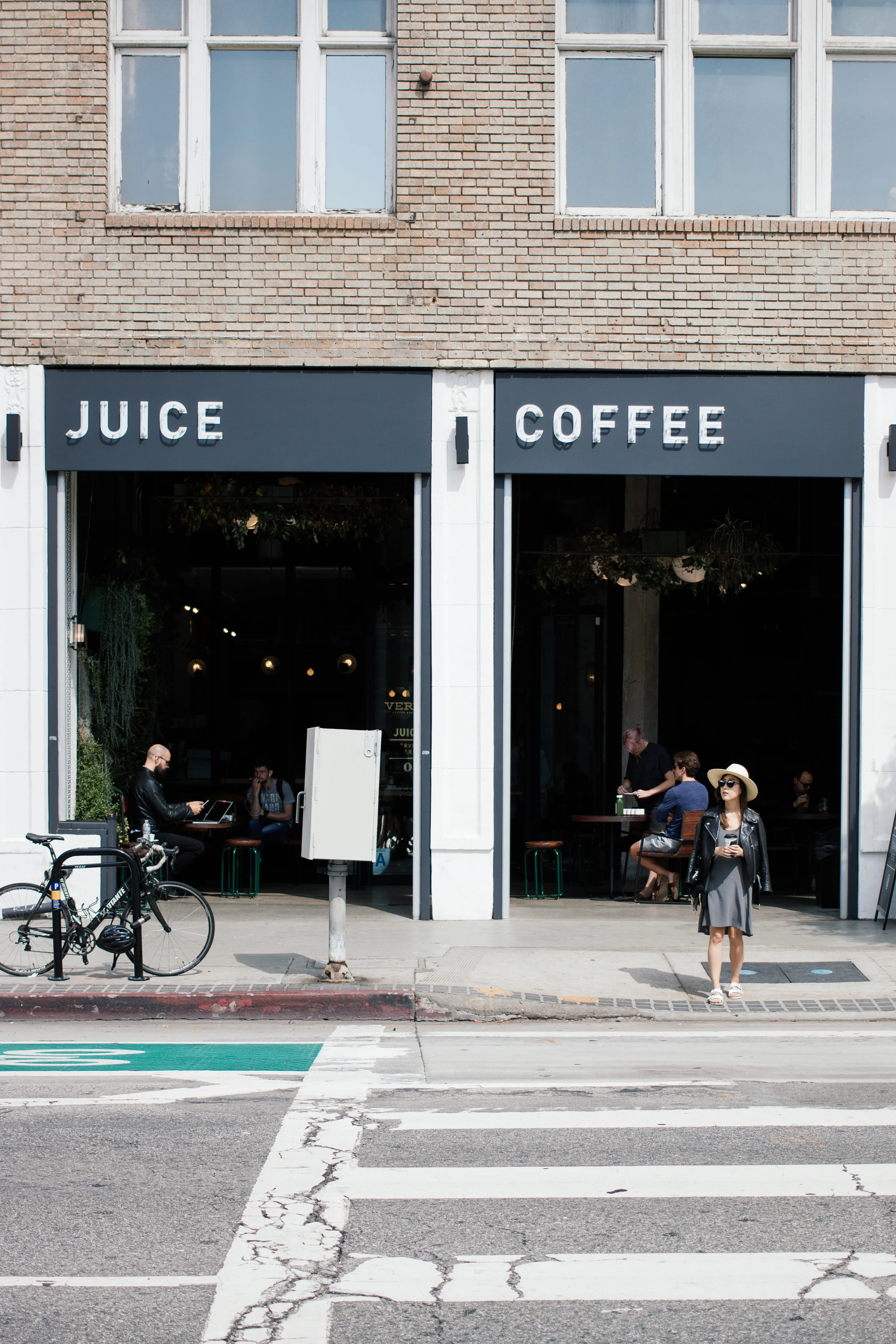 Juice, coffee, and pastries at Verve Coffee Roasters