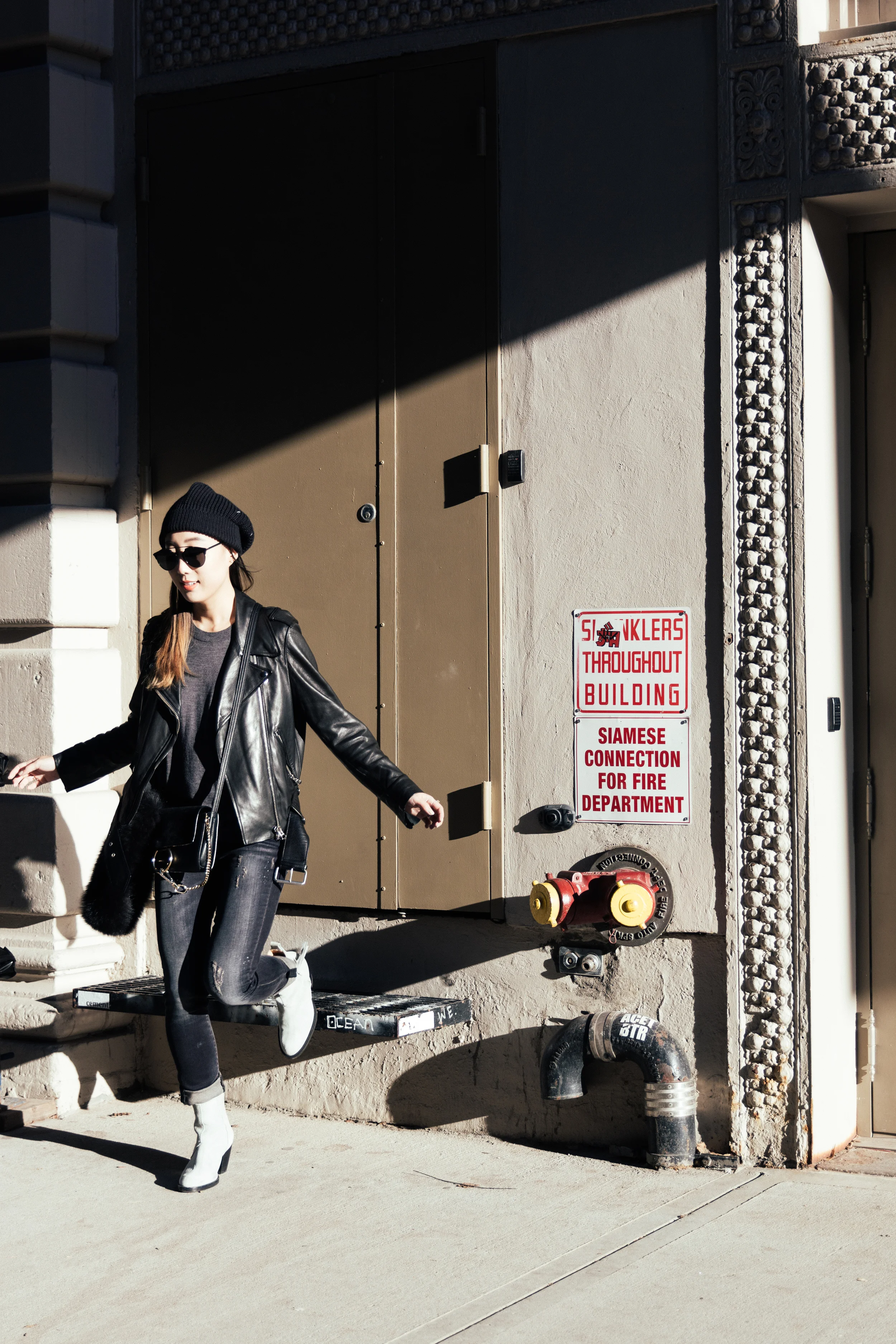 Acne Studios Jacket and Shoes , R13 Denim , Chloe Bag , Maison Margiela Beanie, Dior Sunglasses