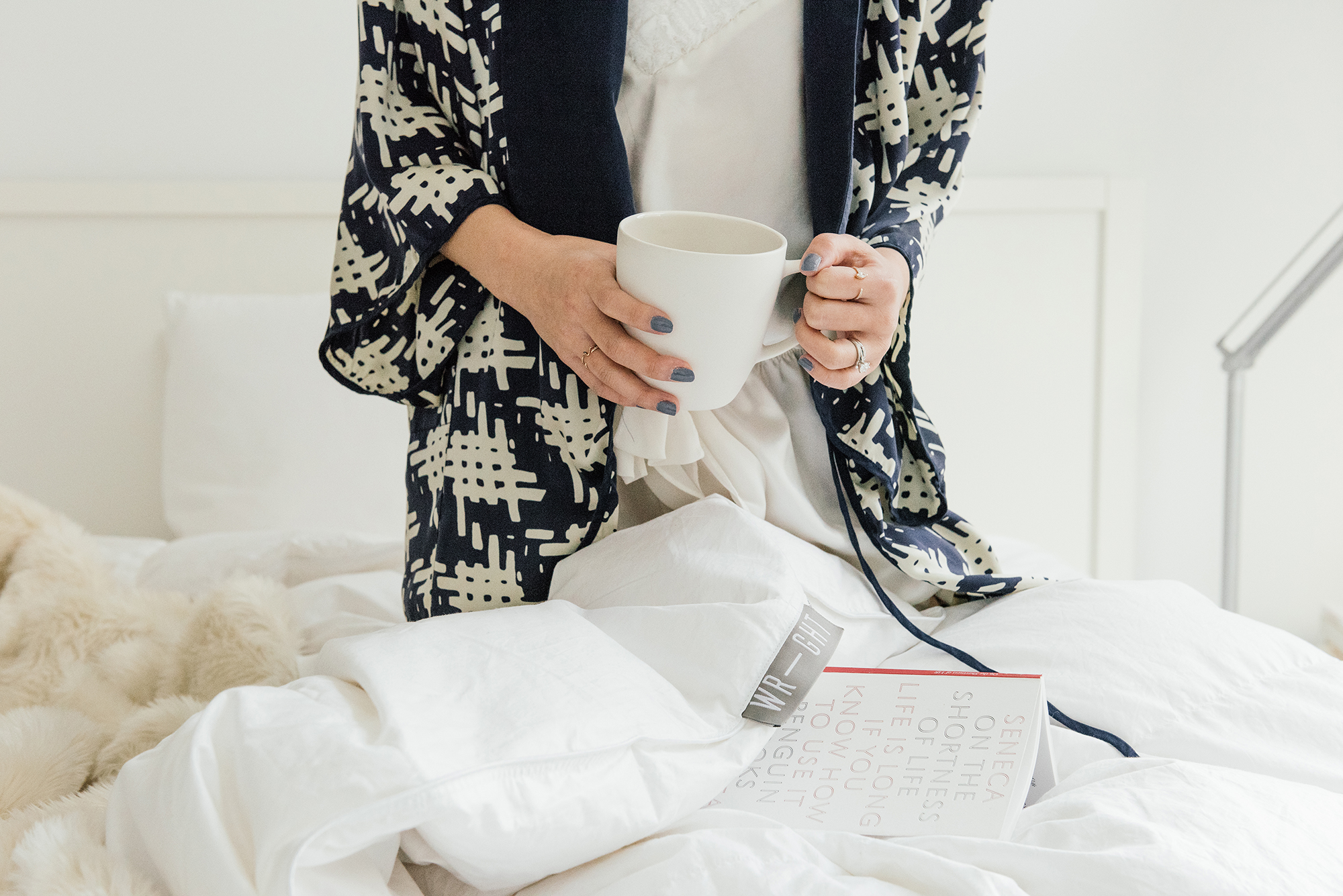 Dear Bowie Robe , Flora Nikrooz Romper, Céline Glasses, Mud Australia Mug