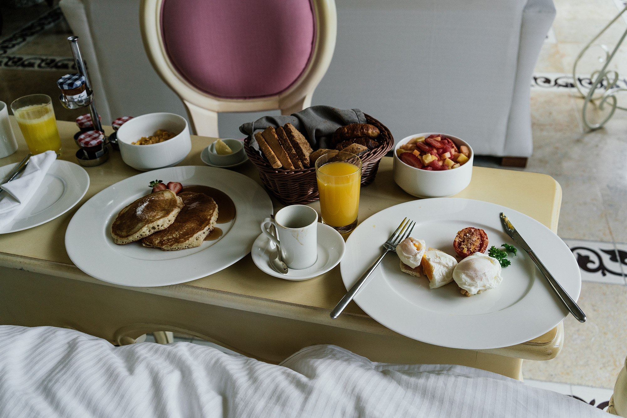 Room service breakfast provided every morning if preferred