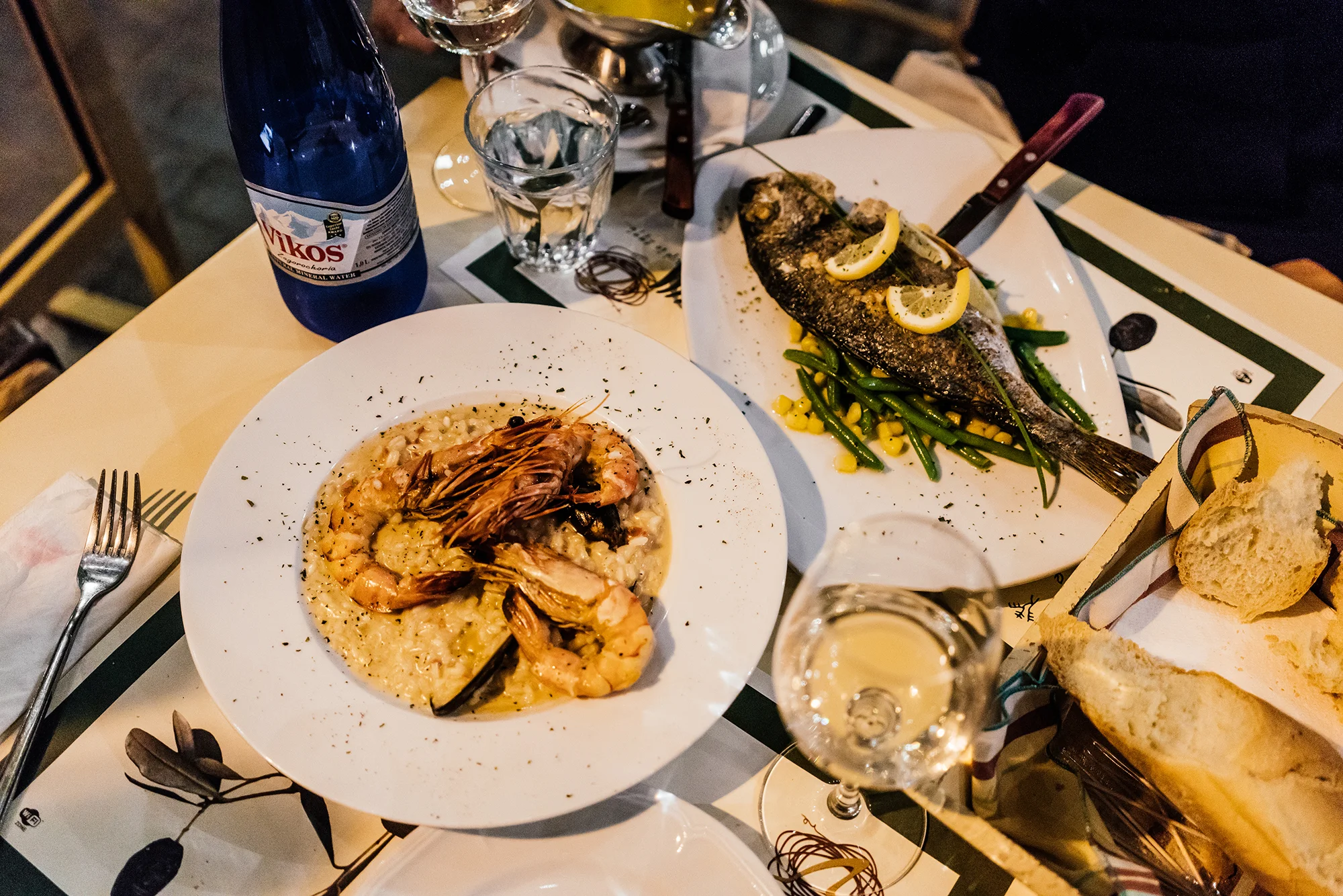Seafood Risotto and Fish of the day