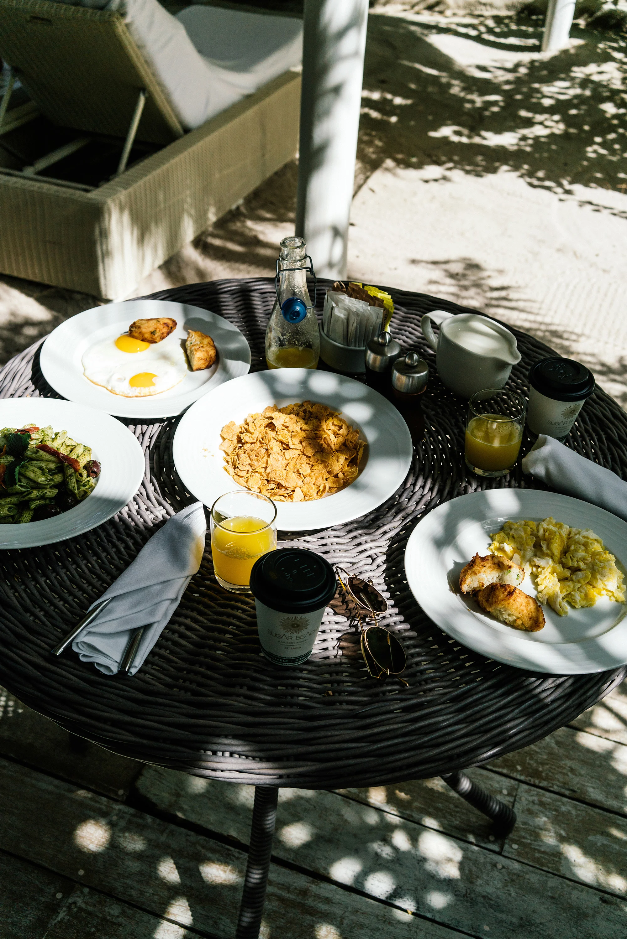 Room service for breakfast on our veranda