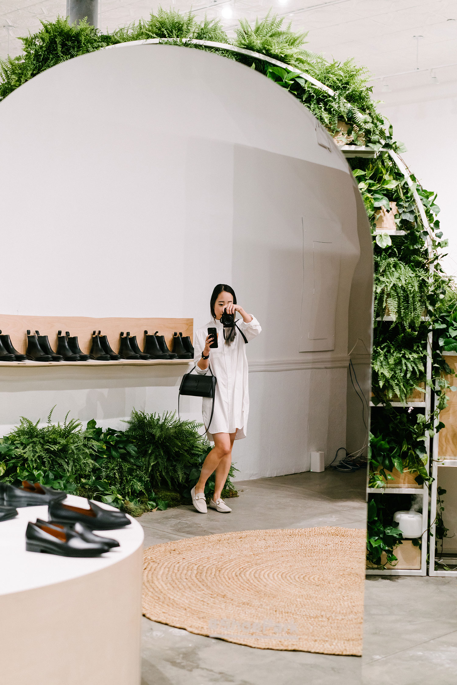 Everlane Shoe Park wearing Everlane Dress